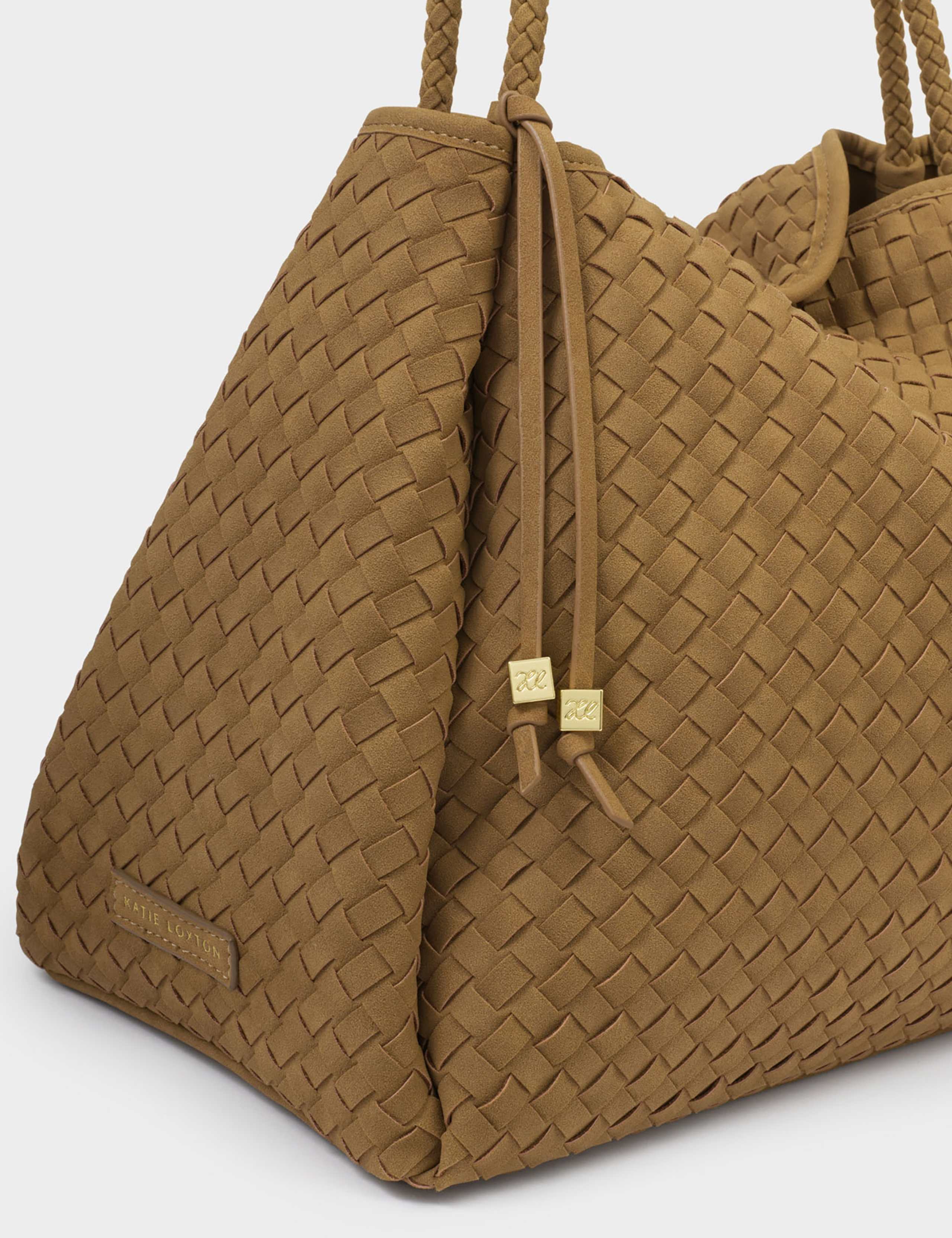 Woven Faux Suede Large Shoulder Bag 6 of 8