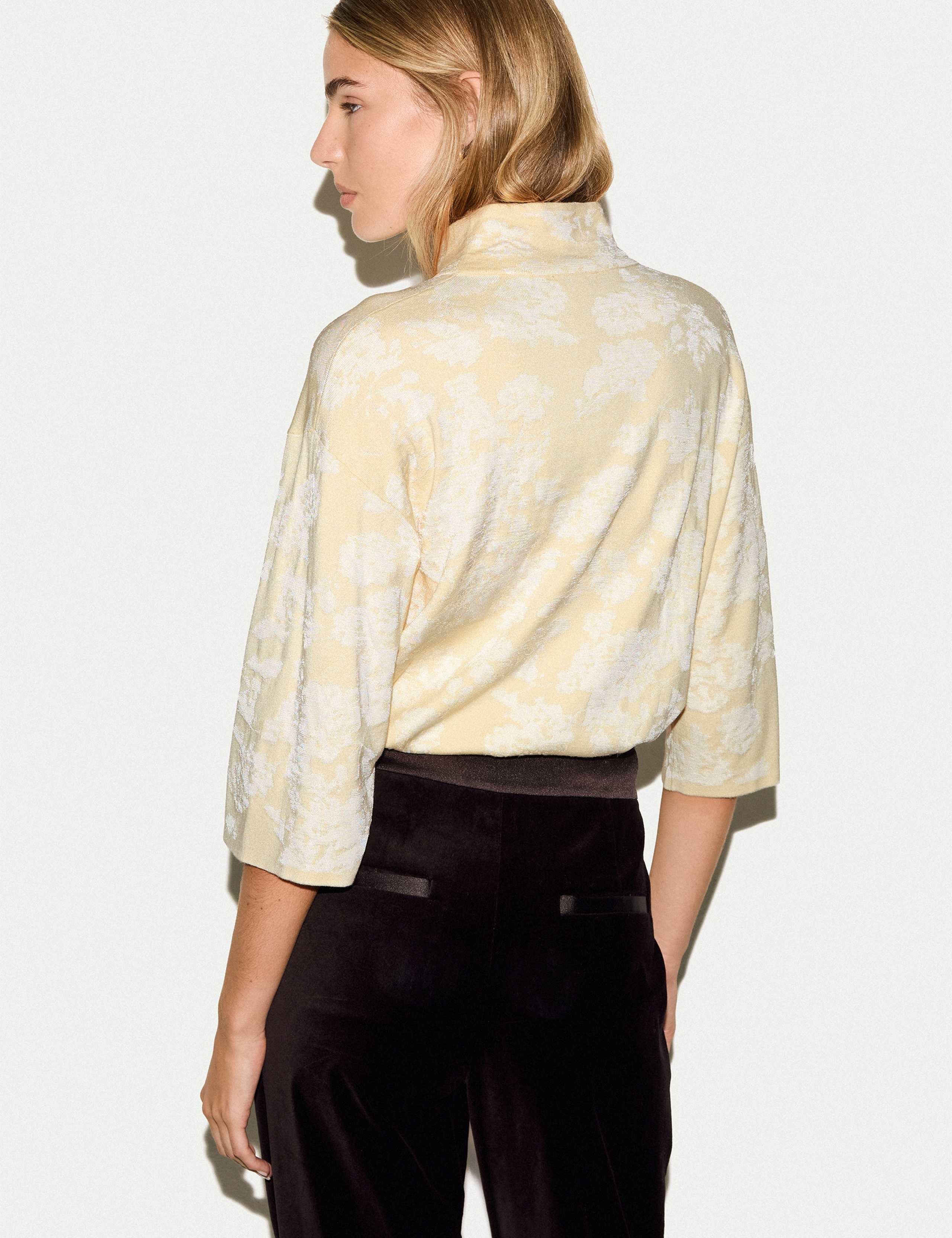 Jacquard High Neck Relaxed Fit Top 3 of 5