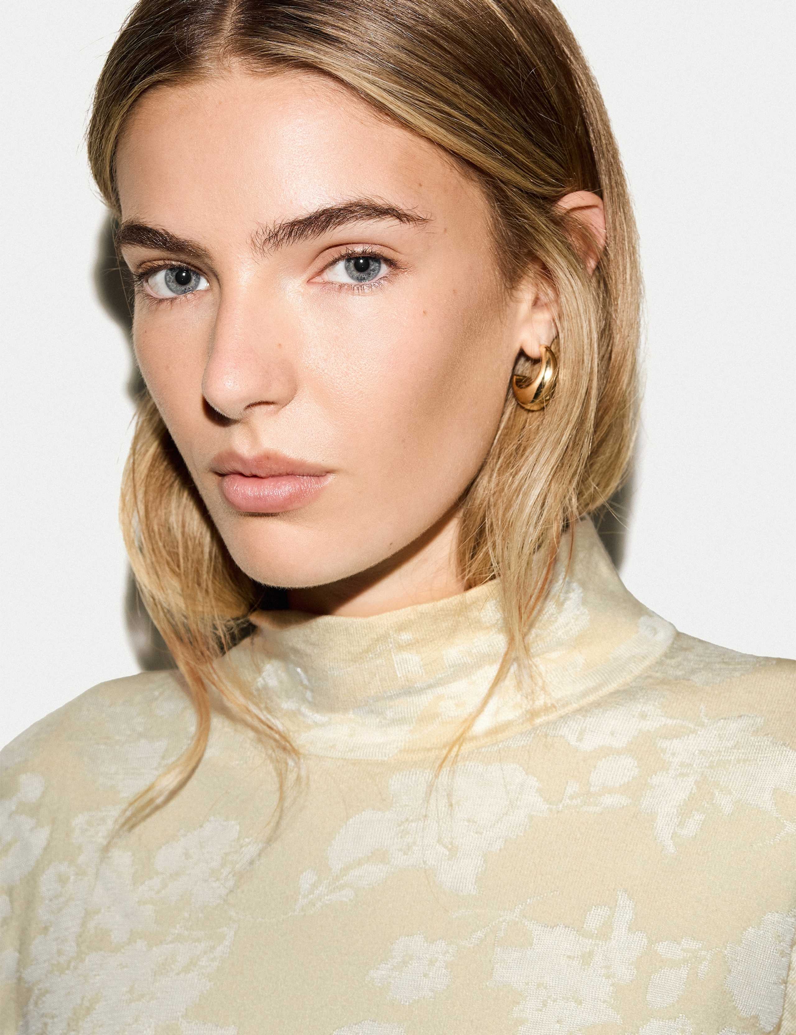 Jacquard High Neck Relaxed Fit Top 5 of 5