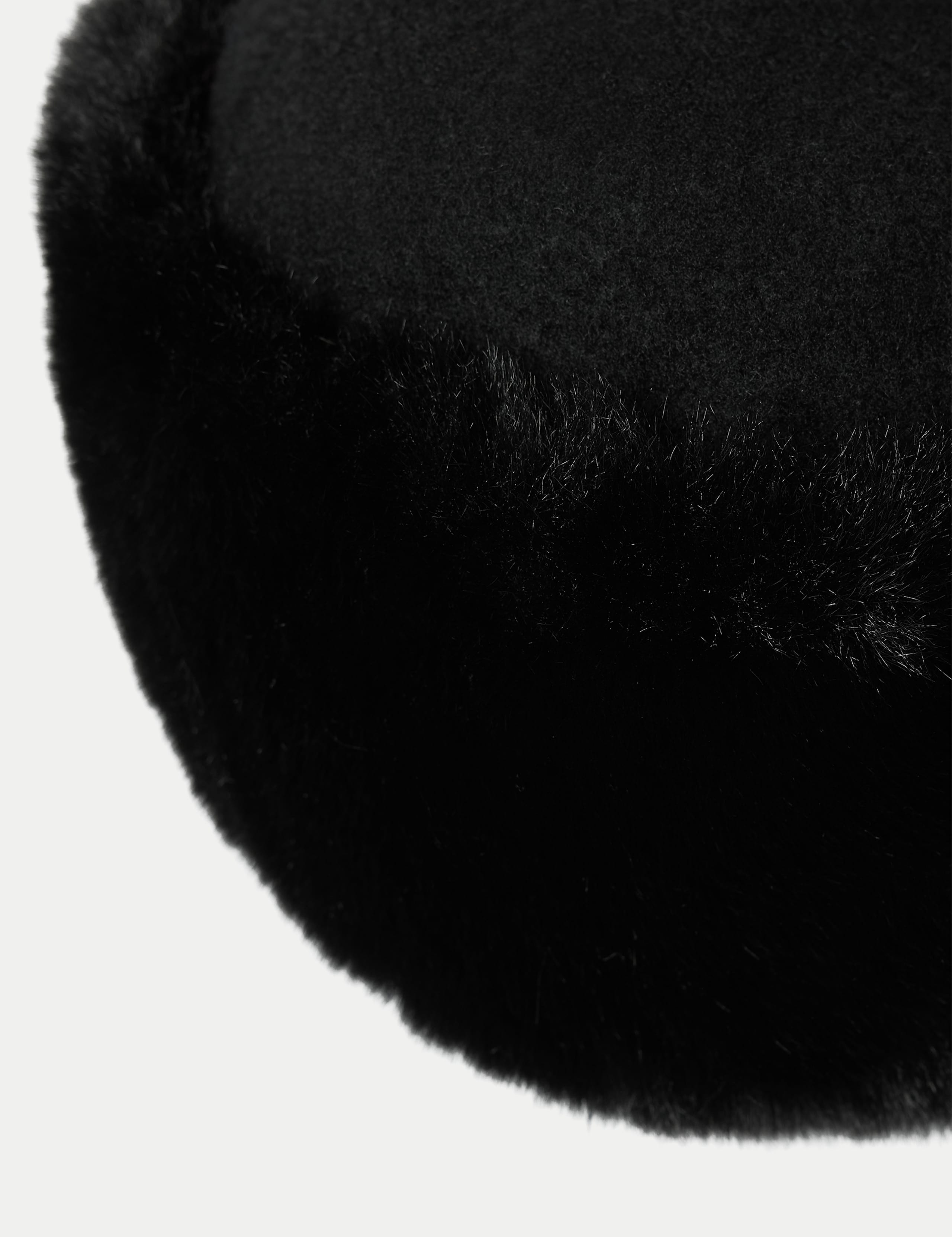 Wool Rich Textured Faux Fur Trim Pillbox Hat 3 of 4