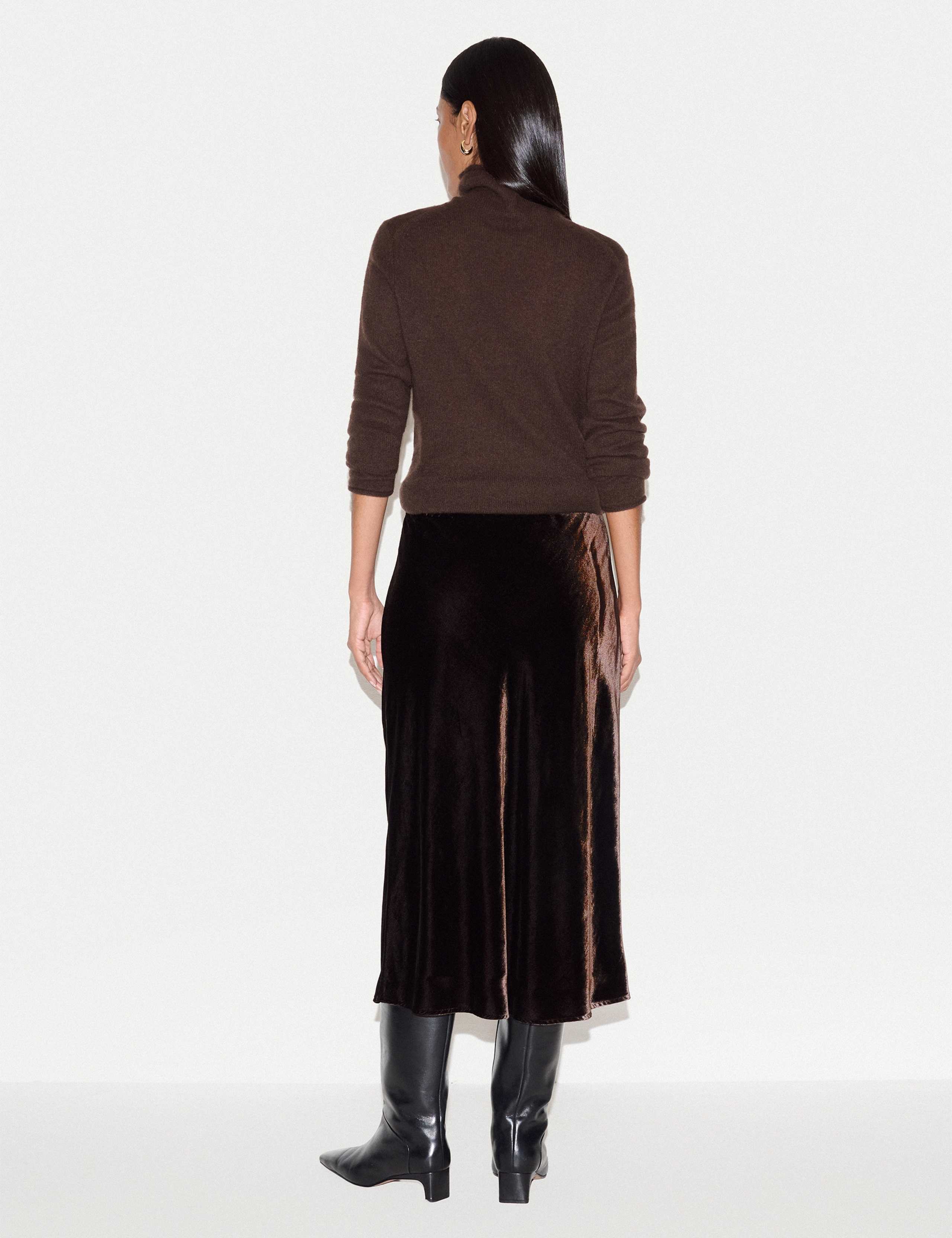Velvet Midi Slip Skirt 5 of 5