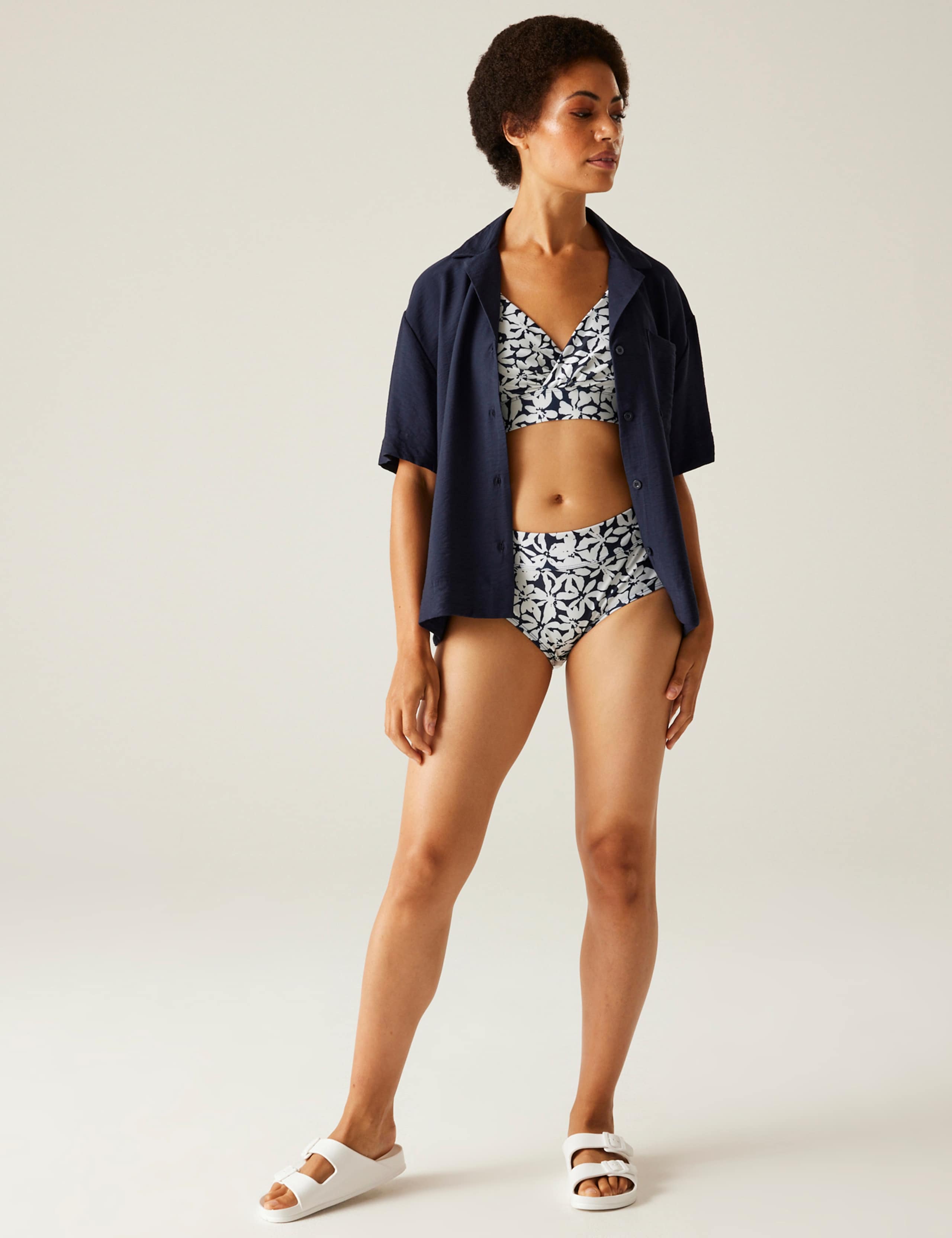 Paloma Striped V-Neck Bikini Top 7 of 11