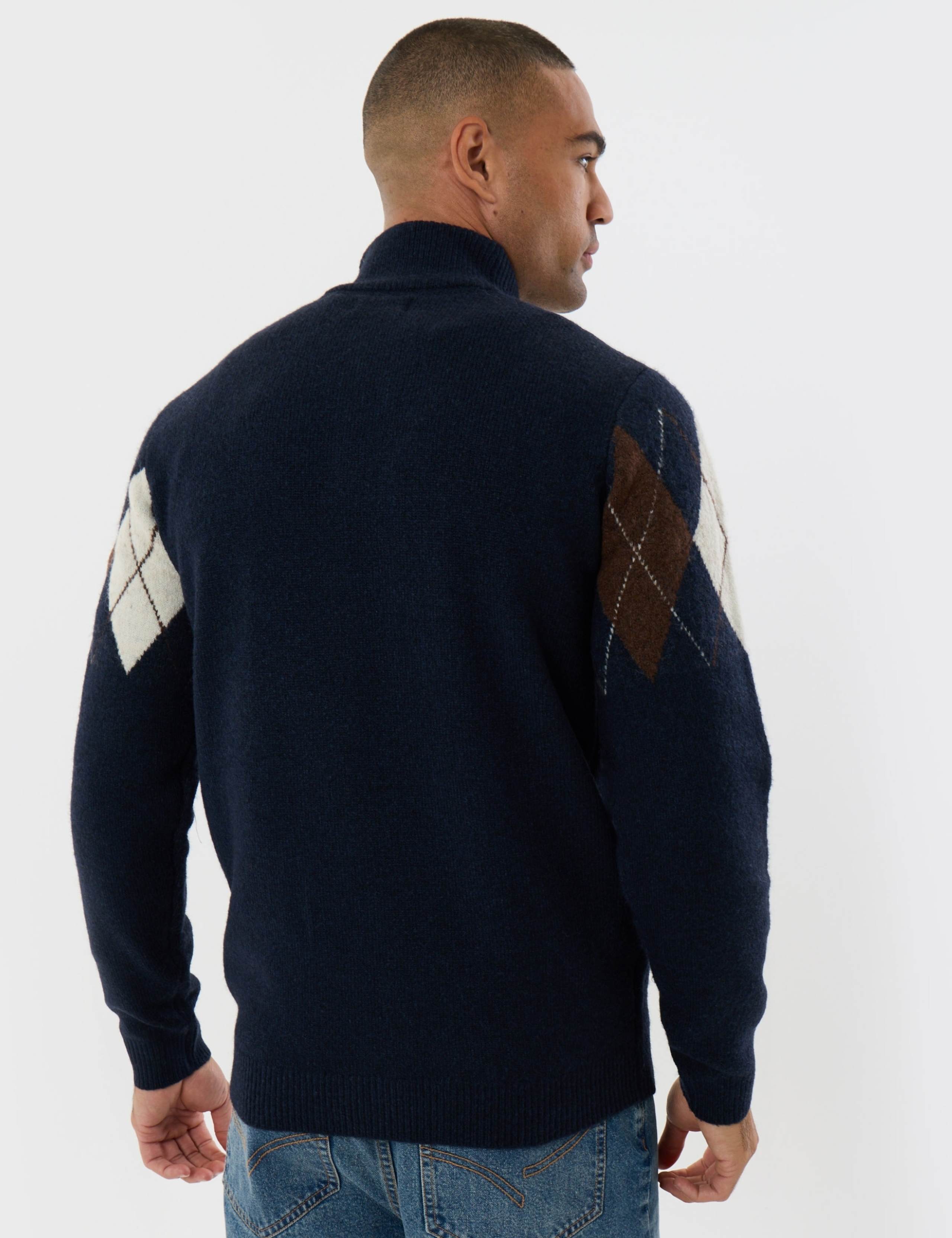 Argyle Quarter Zip Jumper With Wool 5 of 6