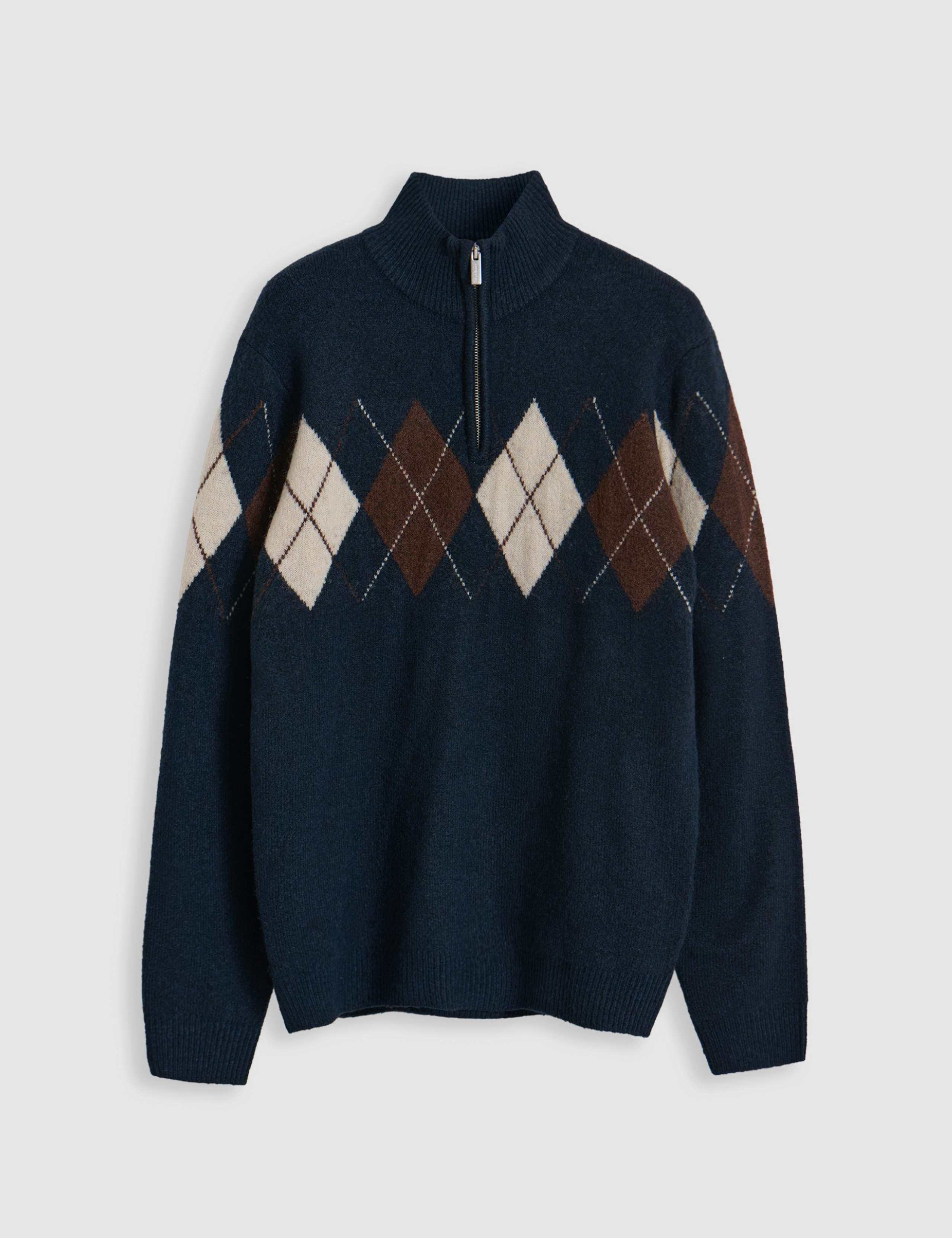 Argyle Quarter Zip Jumper With Wool 2 of 6