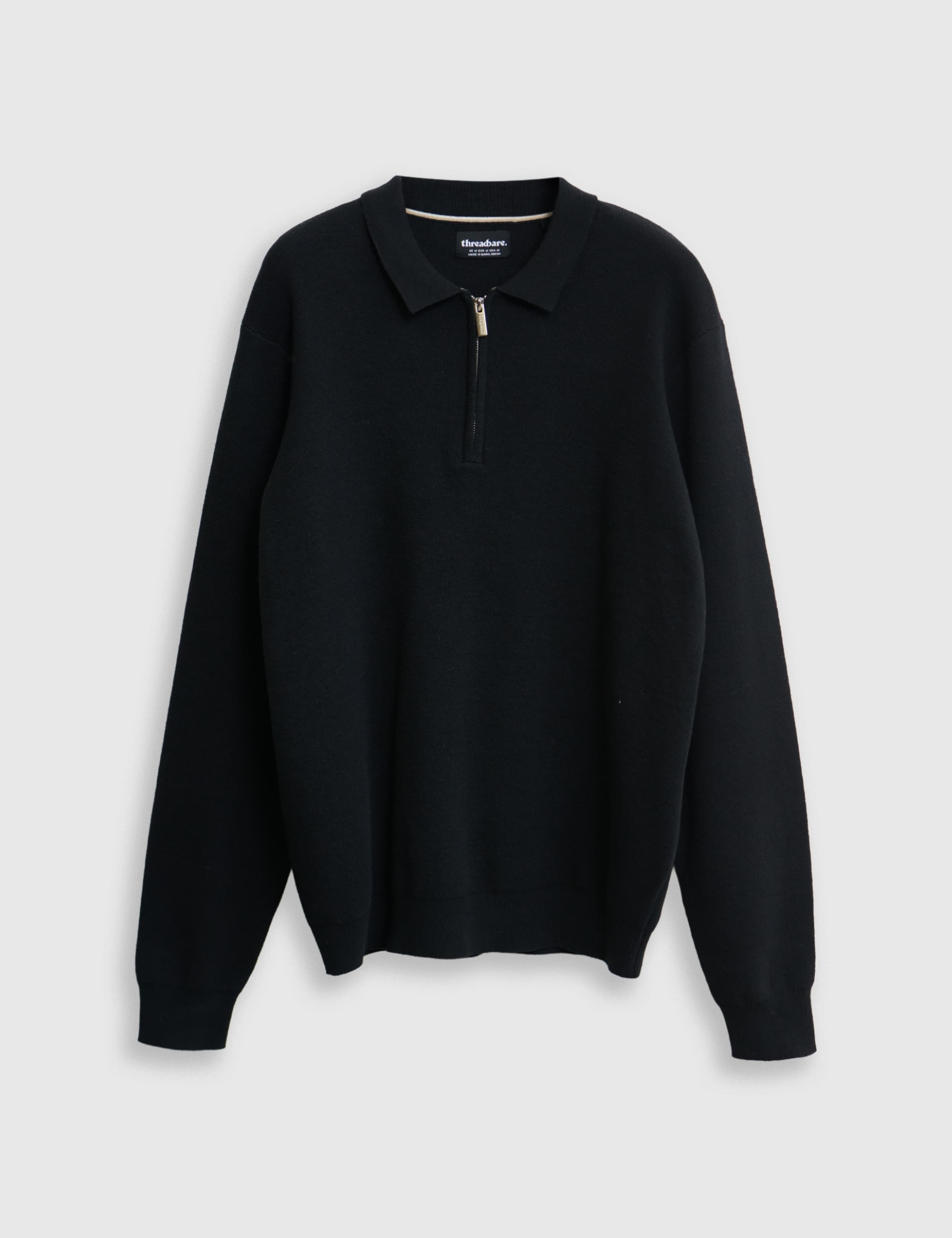 Quarter Zip Cotton Blend Funnel Neck Jumper 2 of 5