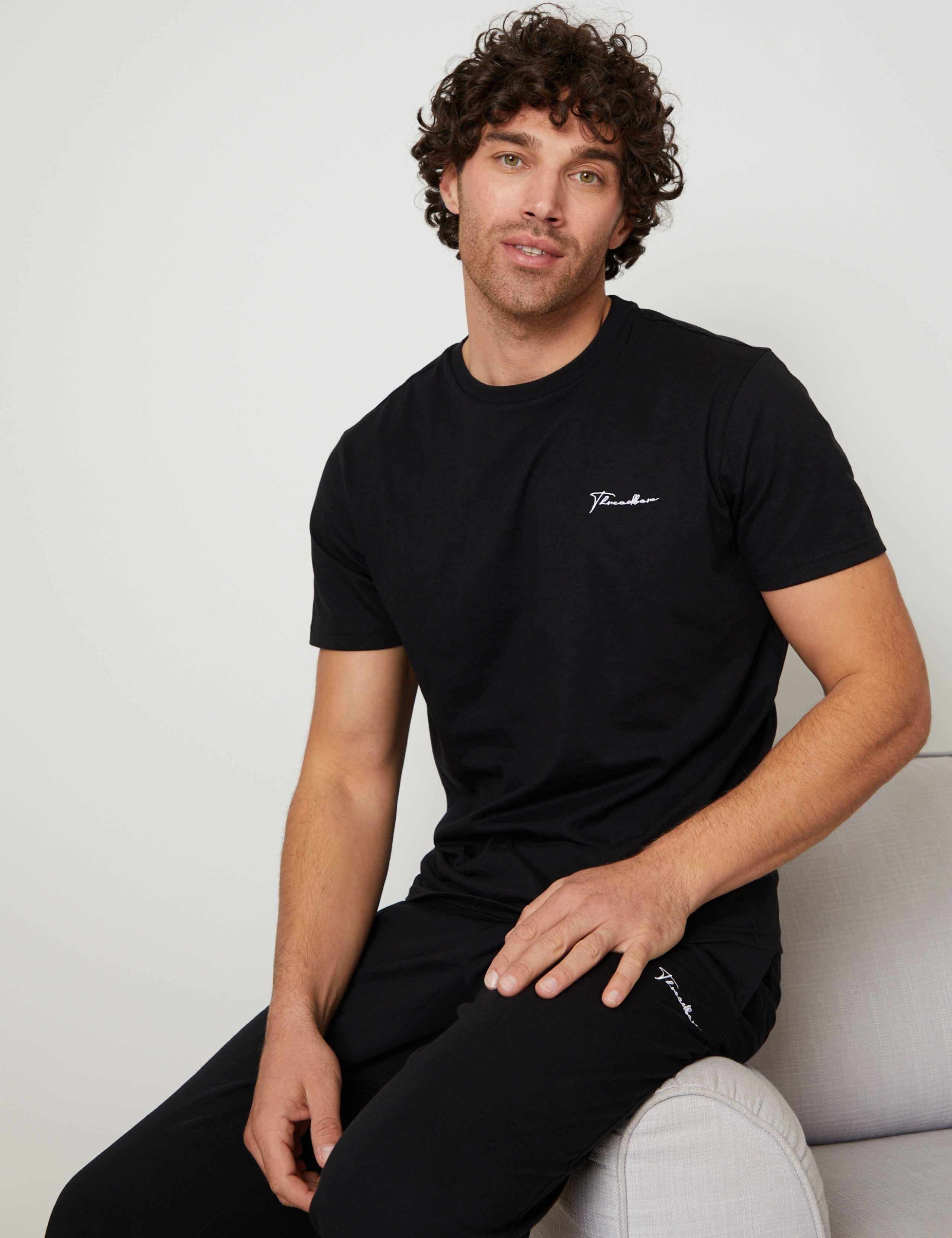 Cotton Rich Crew Neck Lounge Set 3 of 5