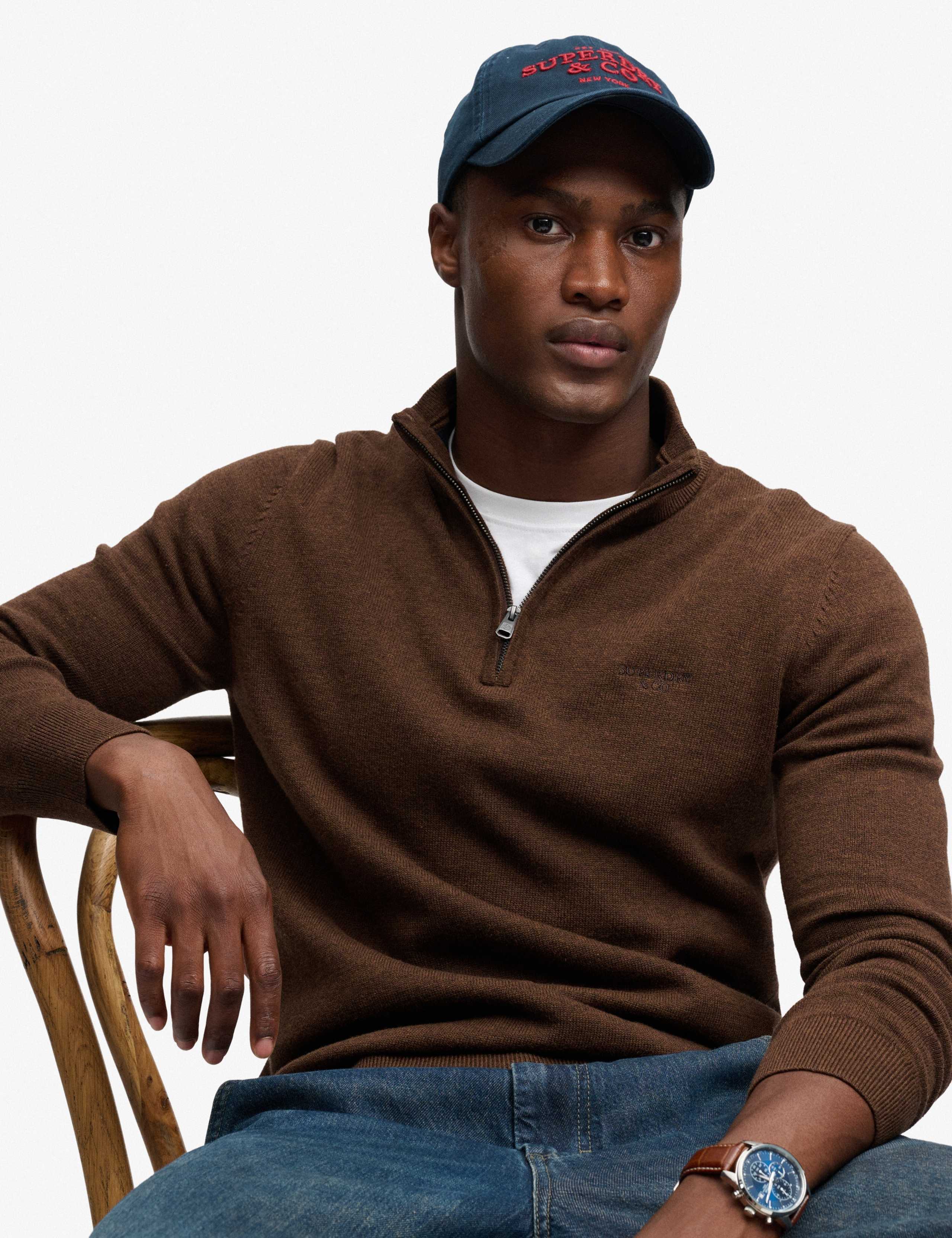 Pure Cotton Half Zip Jumper 3 of 7