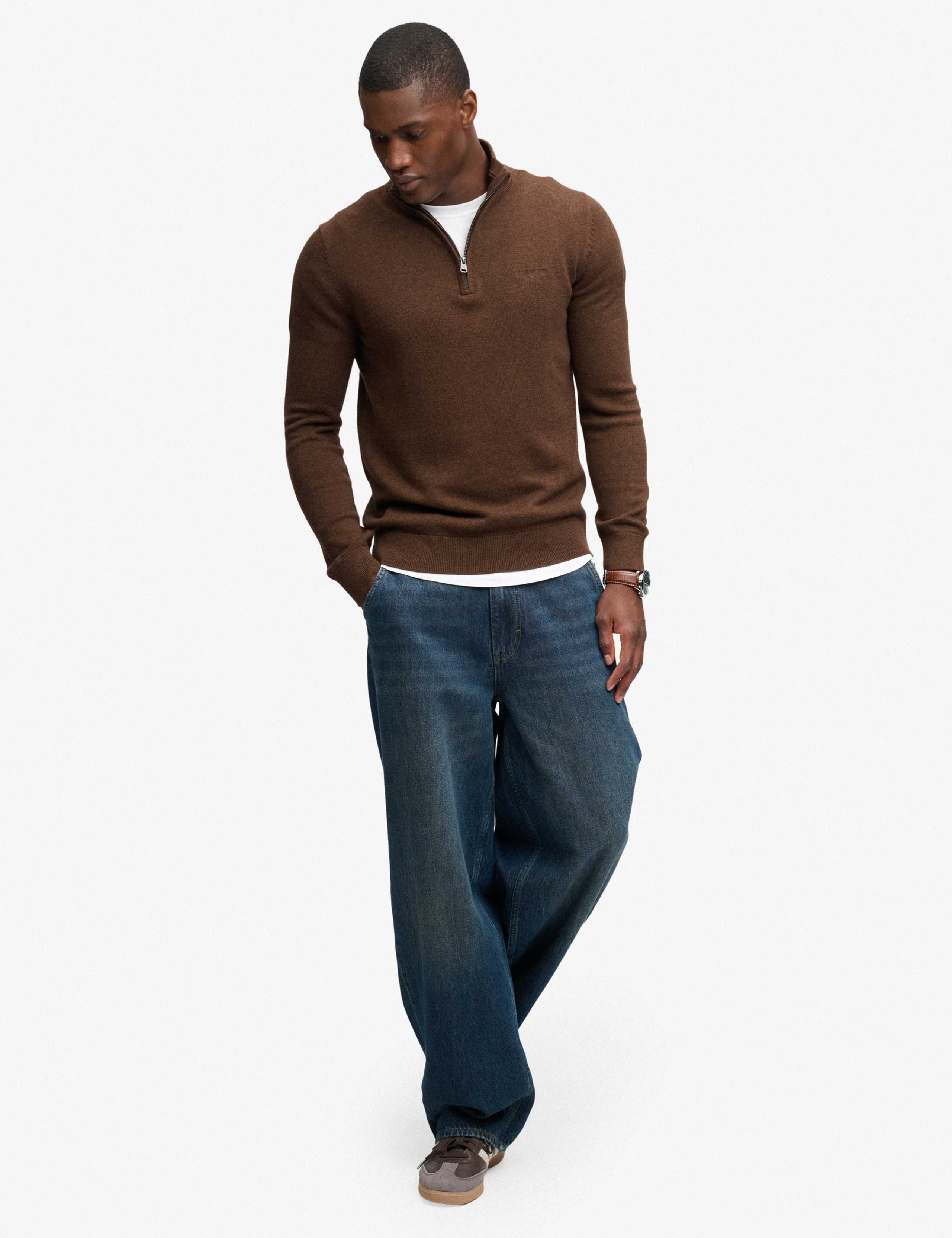Pure Cotton Half Zip Jumper 4 of 7