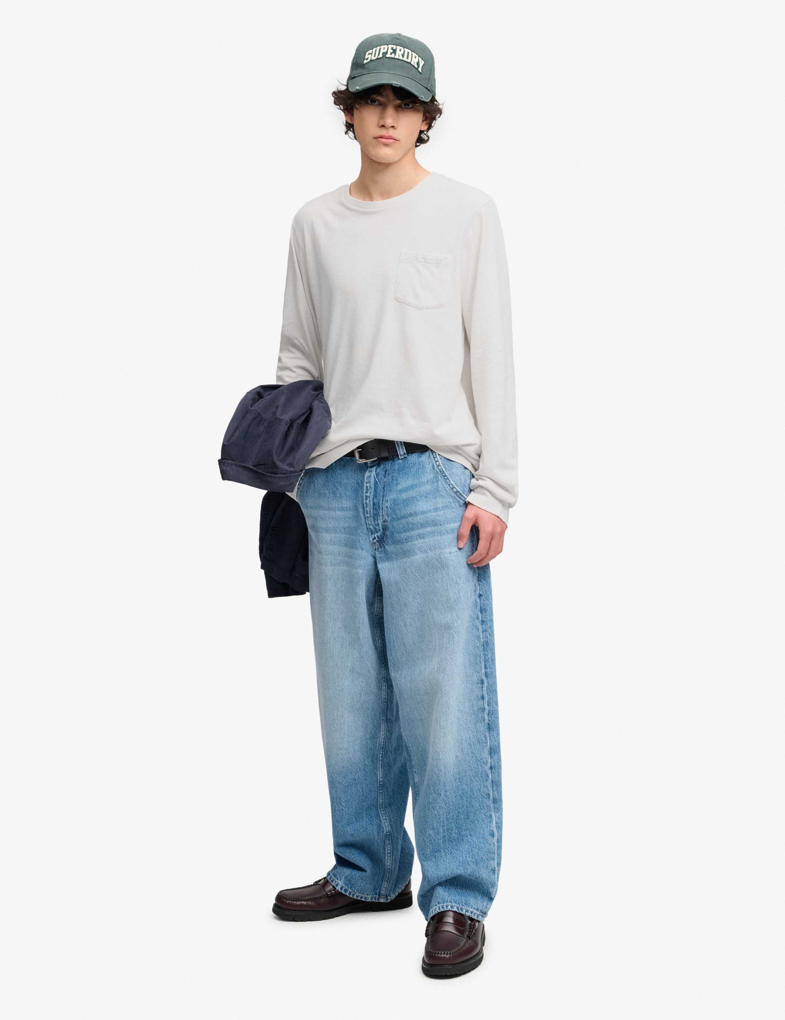 Cotton Rich Long Sleeve T-Shirt With Linen 3 of 7
