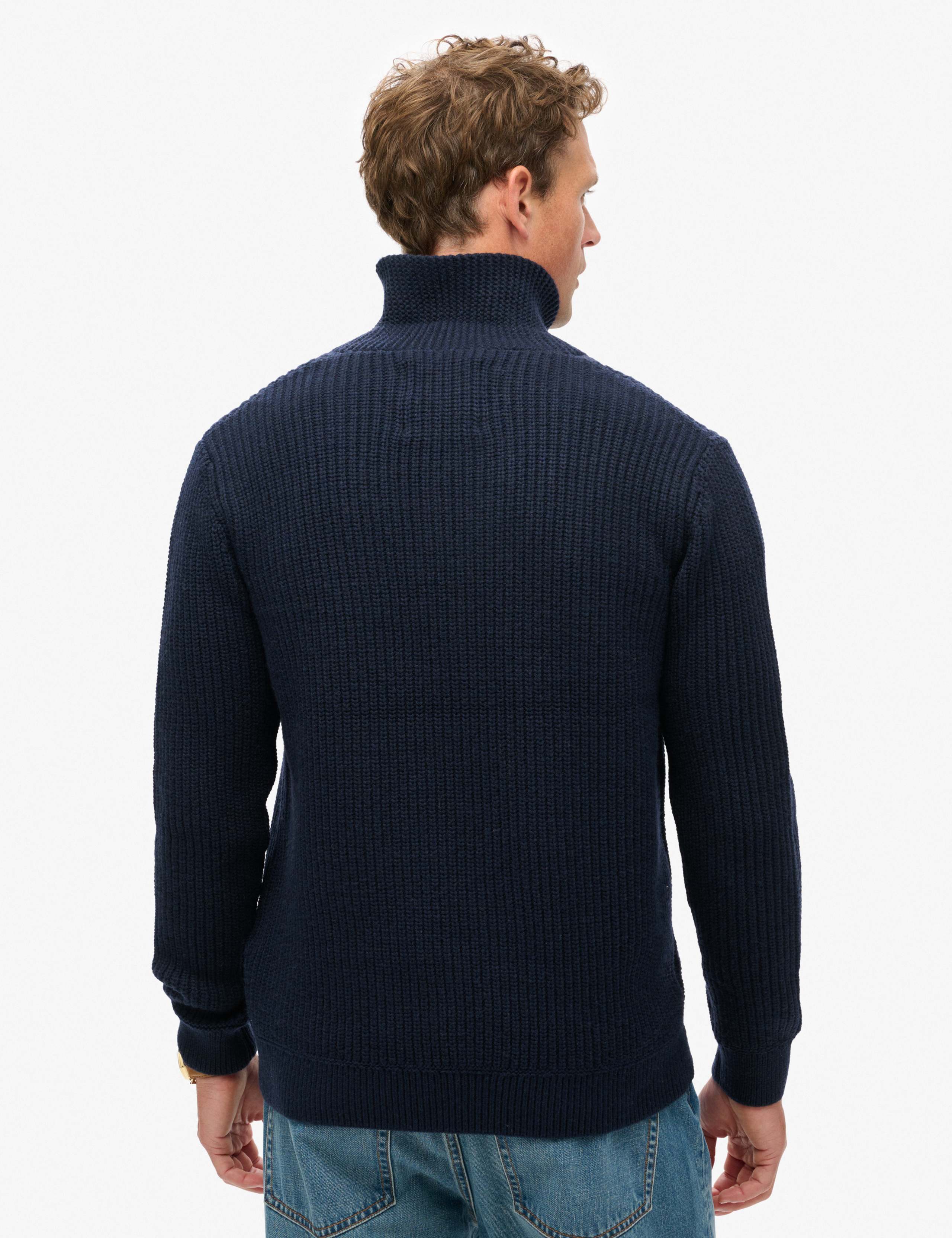 Wool Blend Textured Shawl Collar Jumper 3 of 6