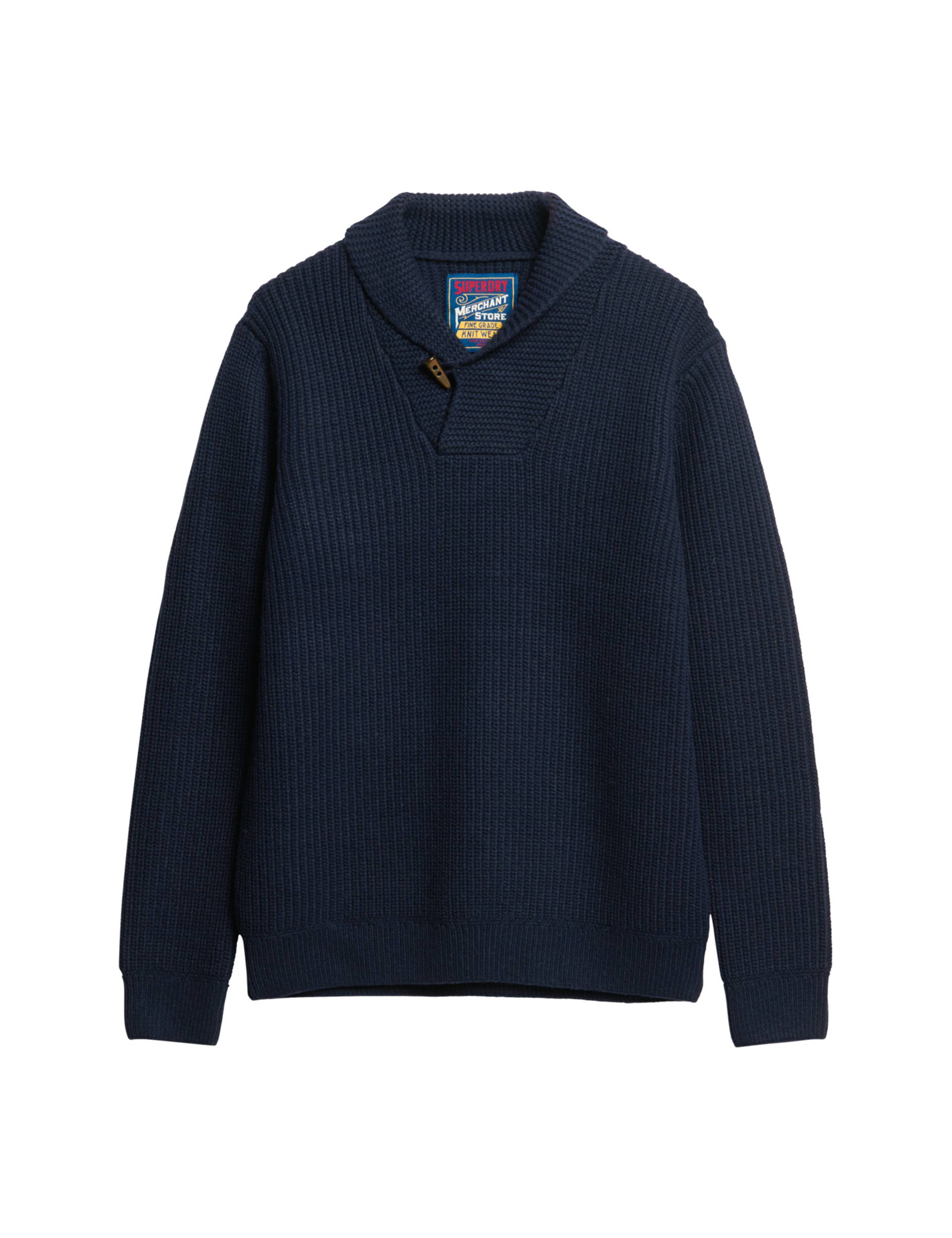 Wool Blend Textured Shawl Collar Jumper 2 of 6