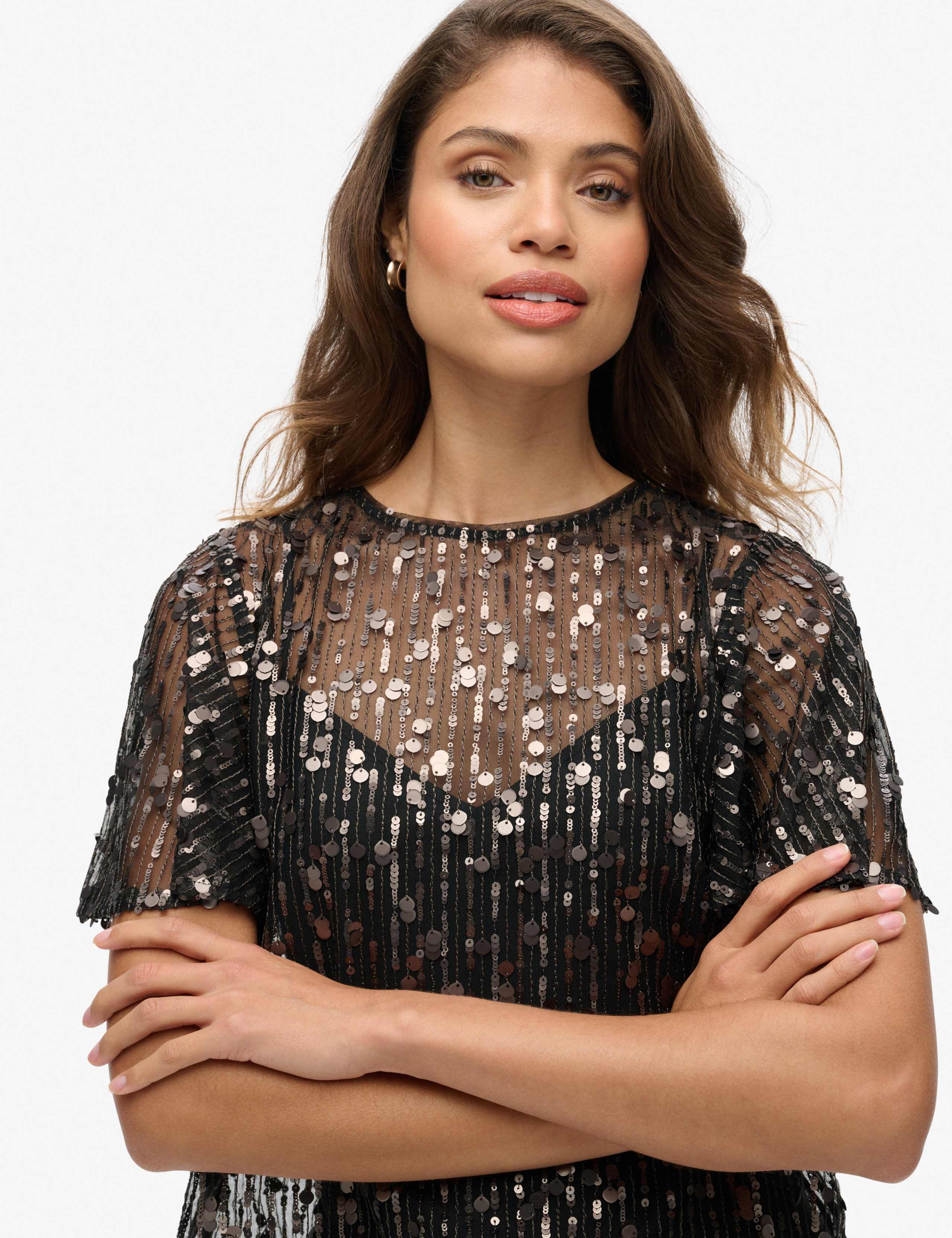 Sheer Sequin Top 3 of 6