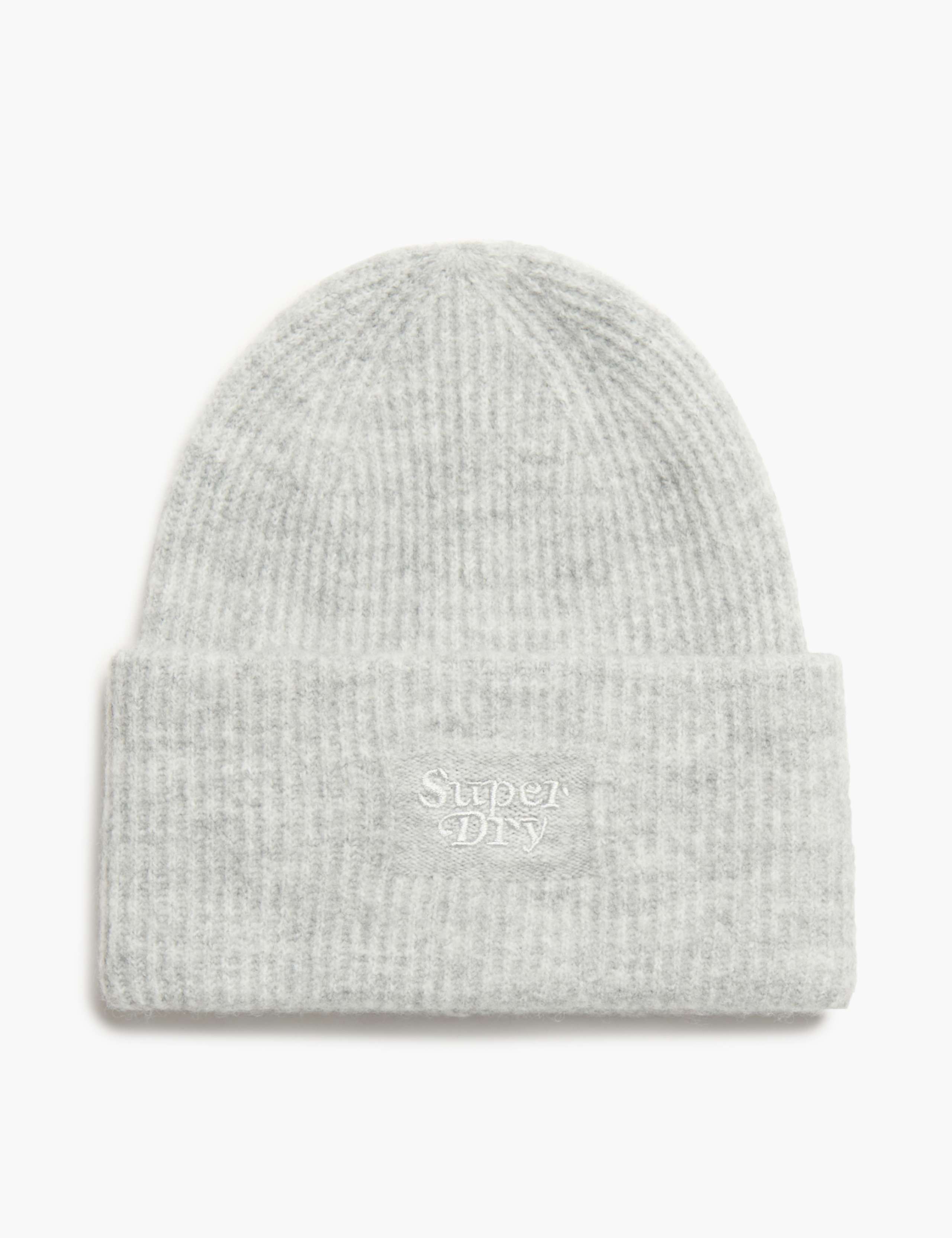Rib Knitted Beanie Hat with Wool 2 of 4