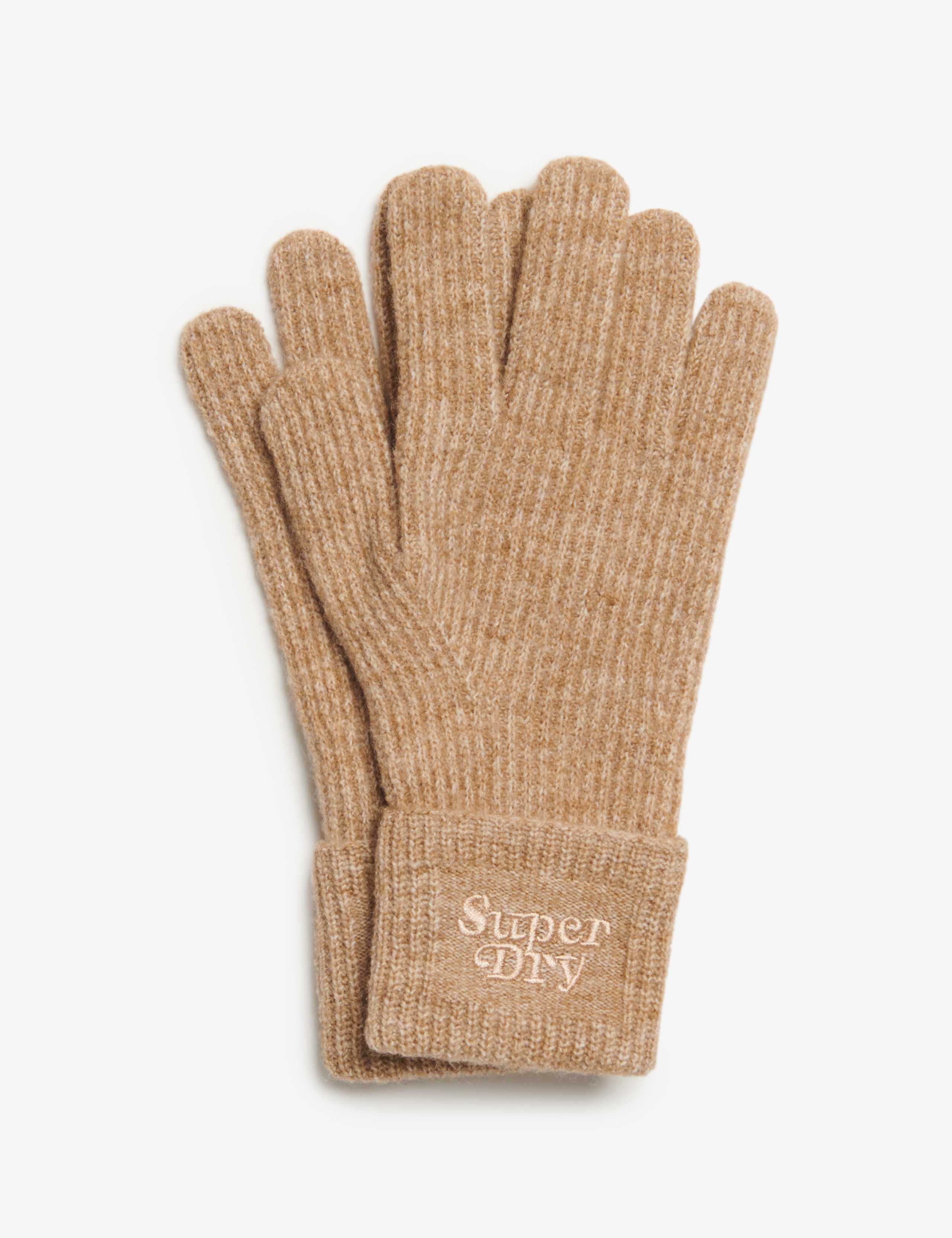 Knitted Ribbed Gloves with Wool 2 of 3