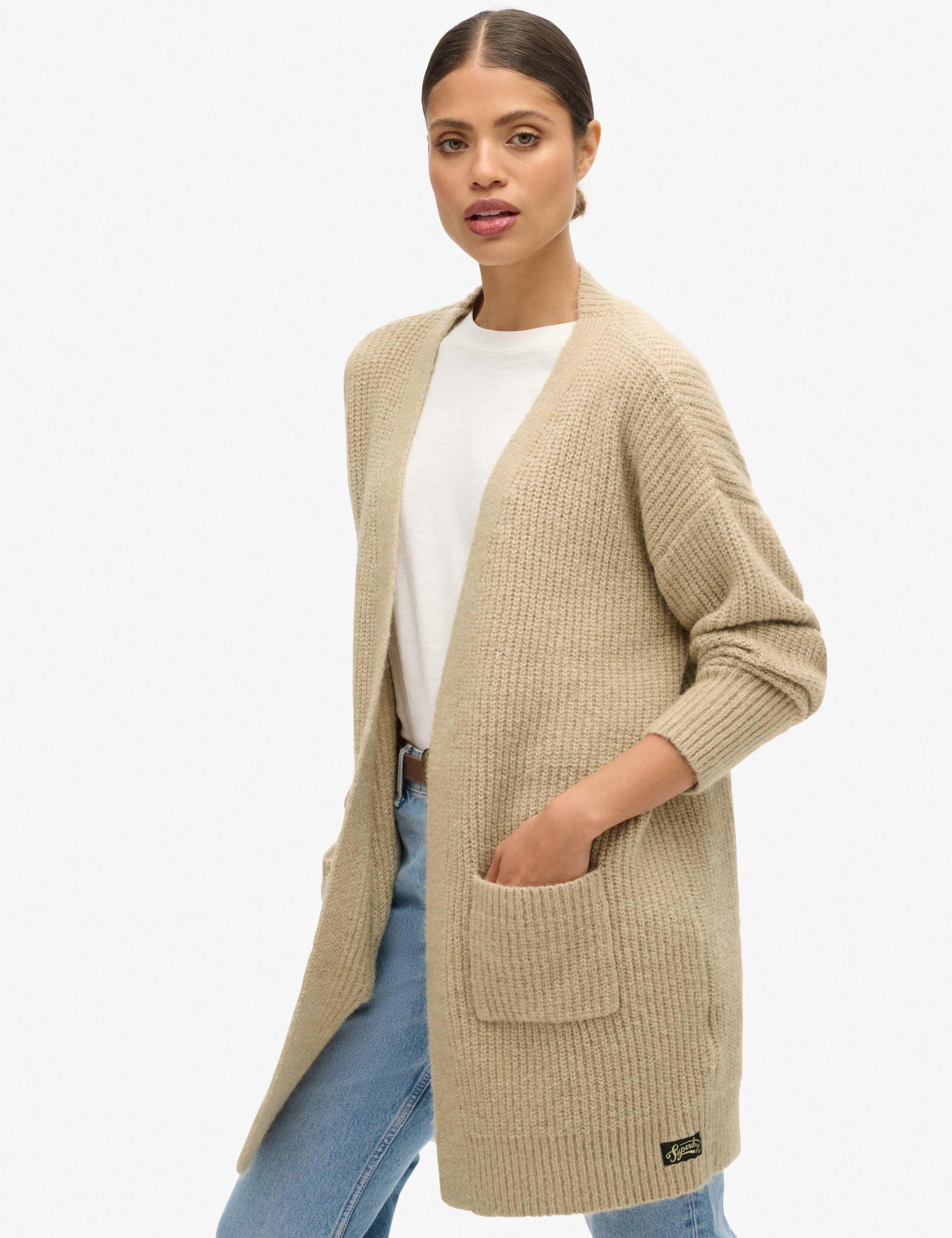 Knitted Ribbed Longline Cardigan 3 of 7