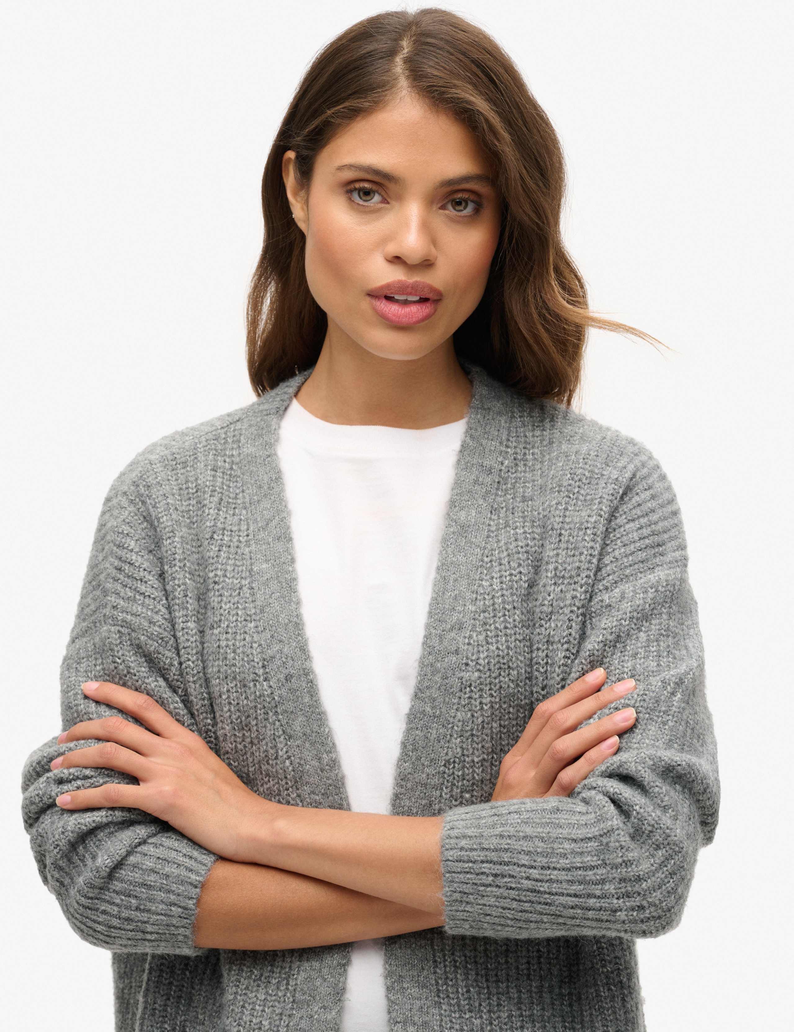 Knitted Ribbed Longline Cardigan 2 of 5