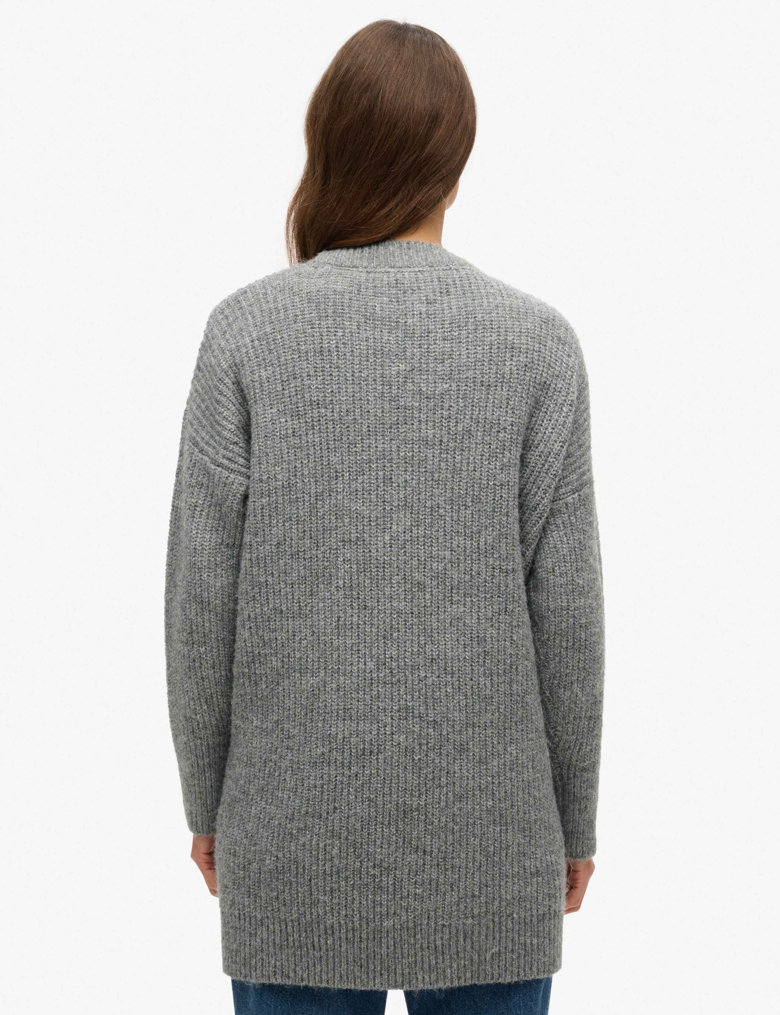 Knitted Ribbed Longline Cardigan 3 of 5