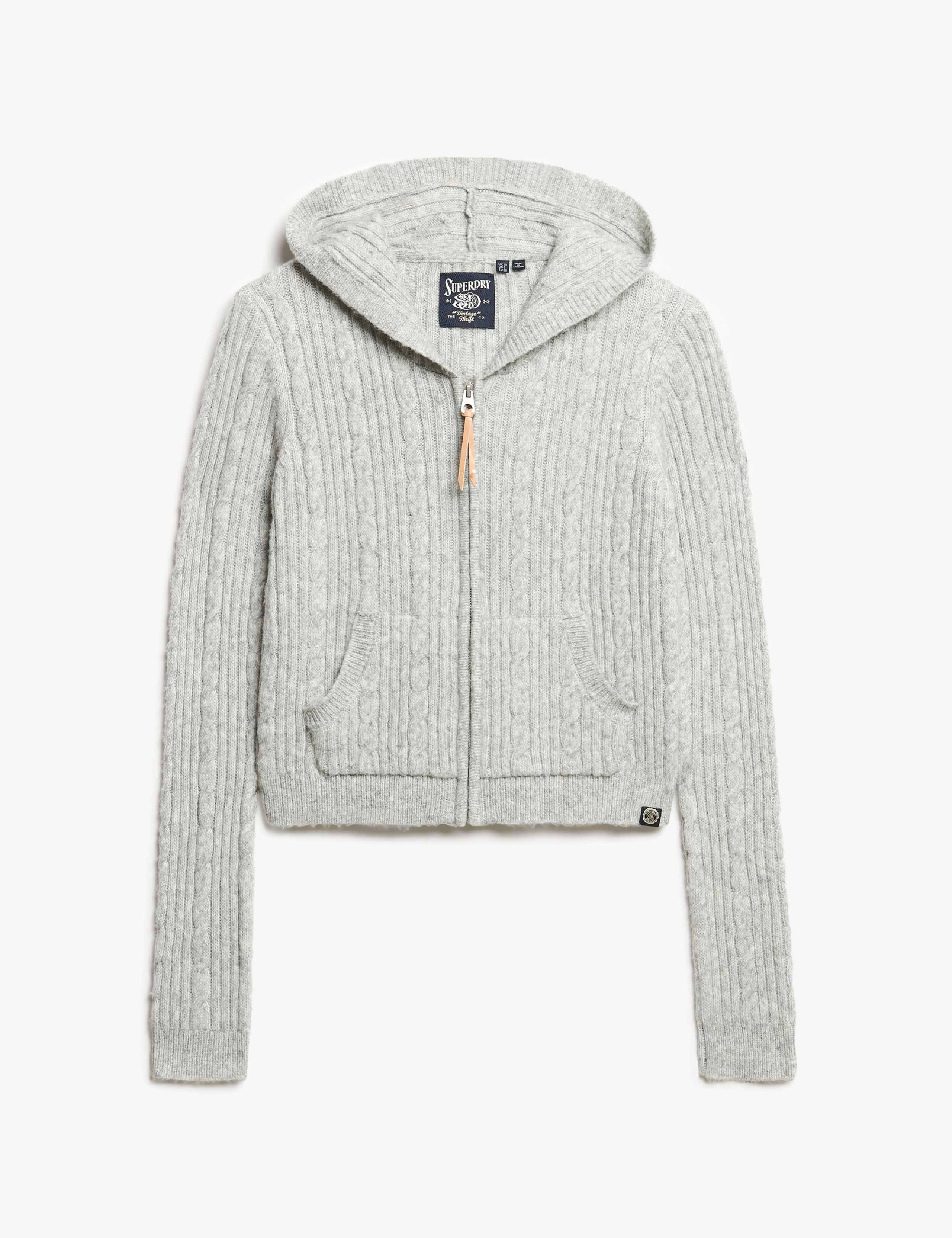 Cable Knit Zip Up Hoodie 2 of 6