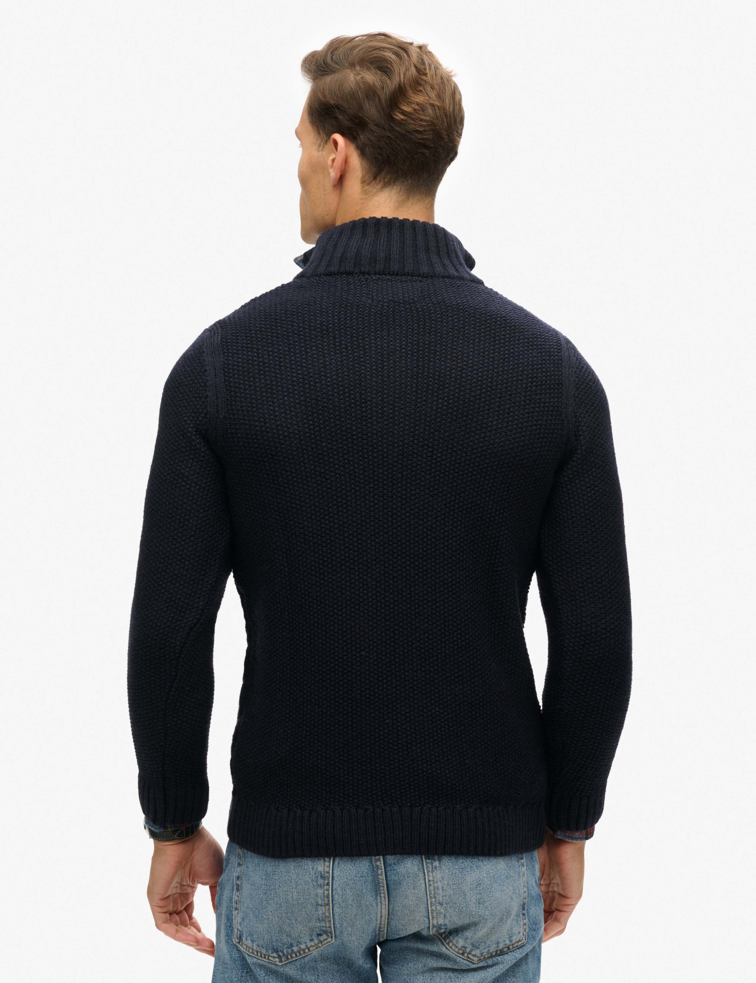 Wool Blend Cable Knit Half Zip Jumper 4 of 5