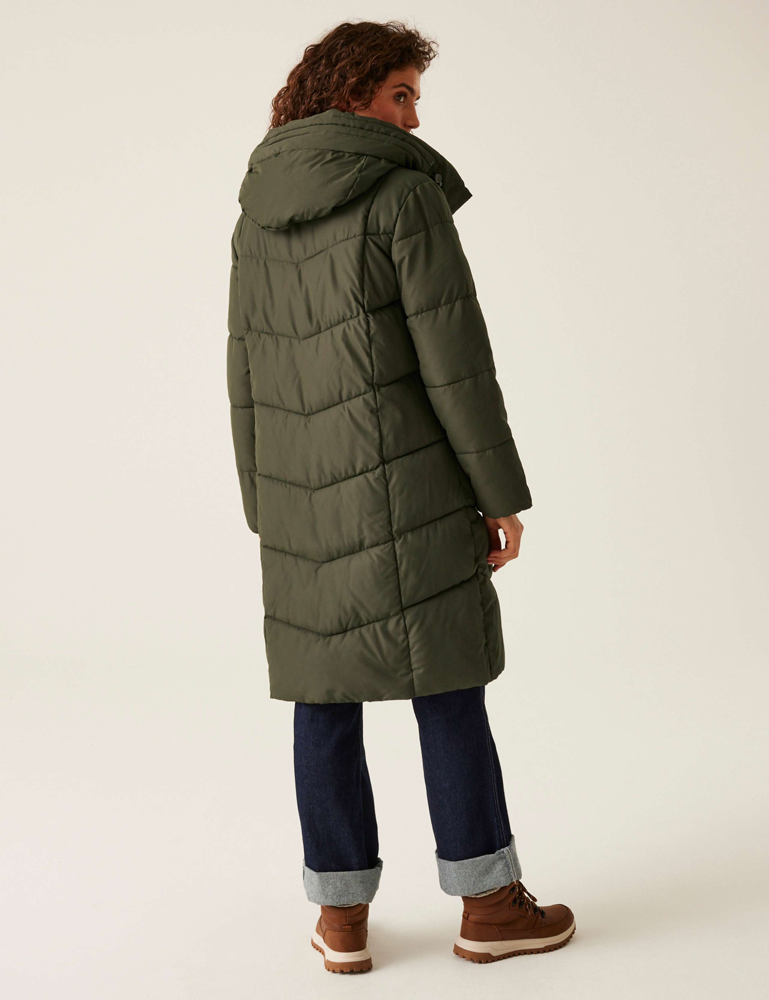 Nurie Hooded Quilted Padded Longline Coat 3 of 6