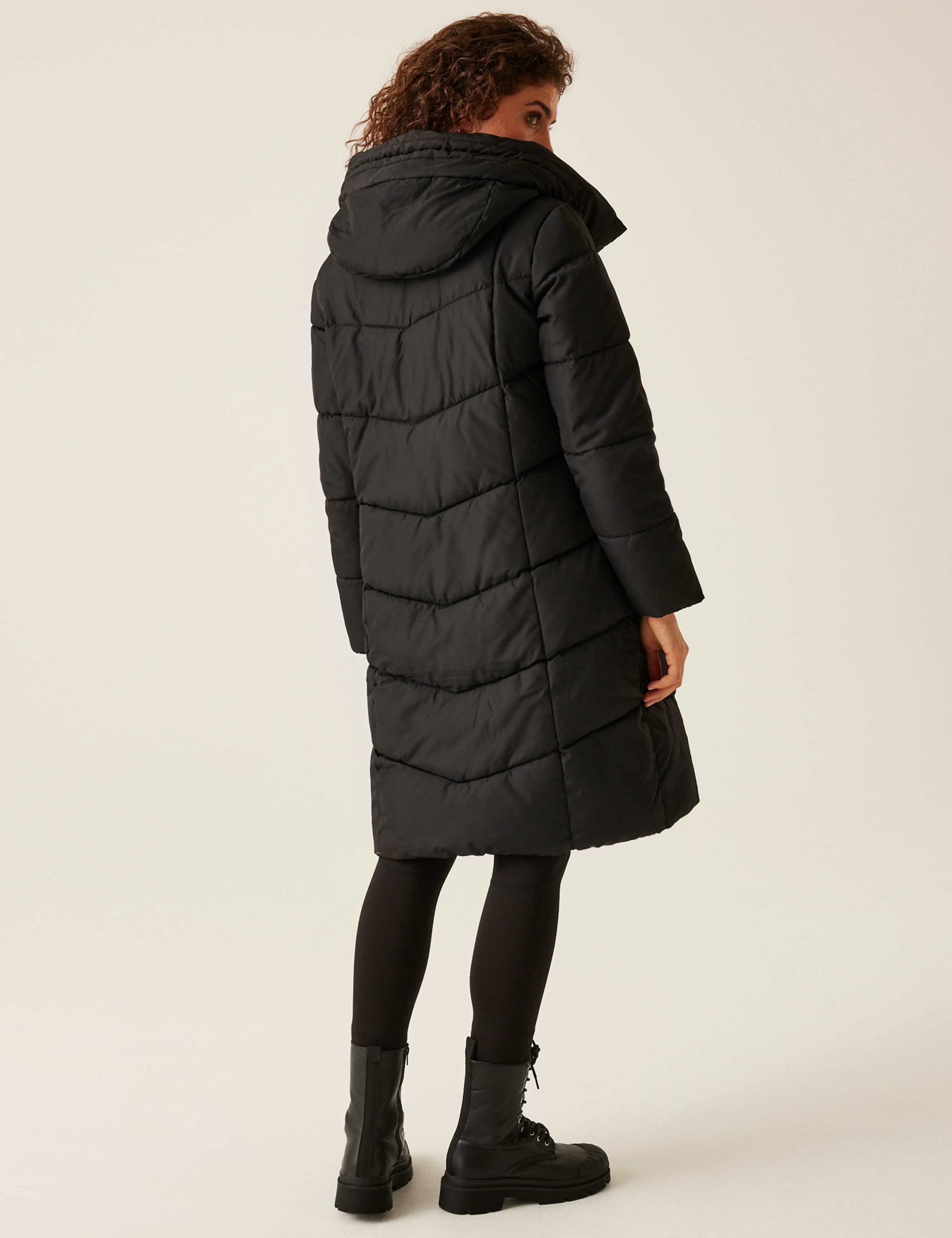 Nurie Hooded Quilted Padded Longline Coat 4 of 7