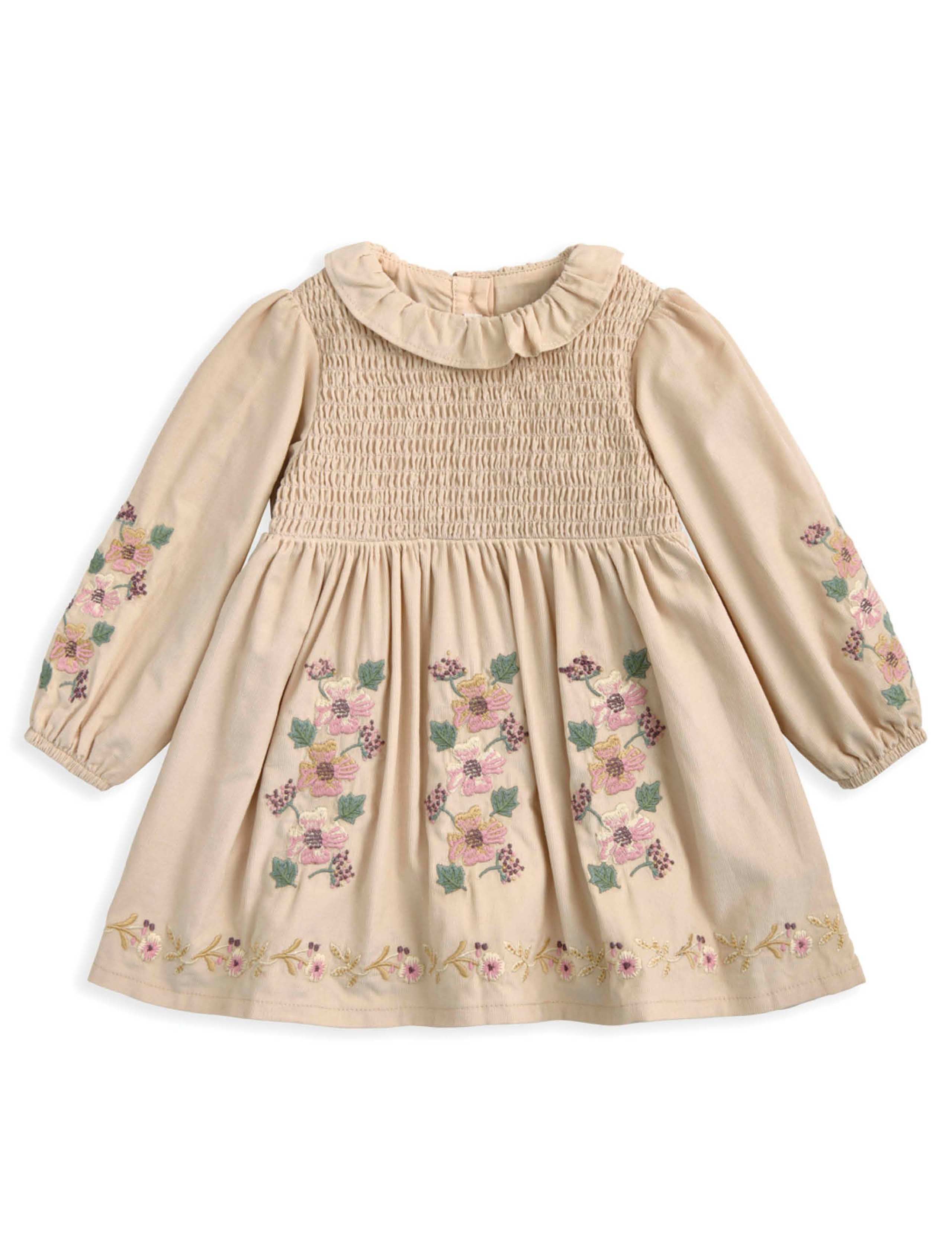 Pure Cotton Cord Floral Dress (0 Mths-3 Yrs) 2 of 3