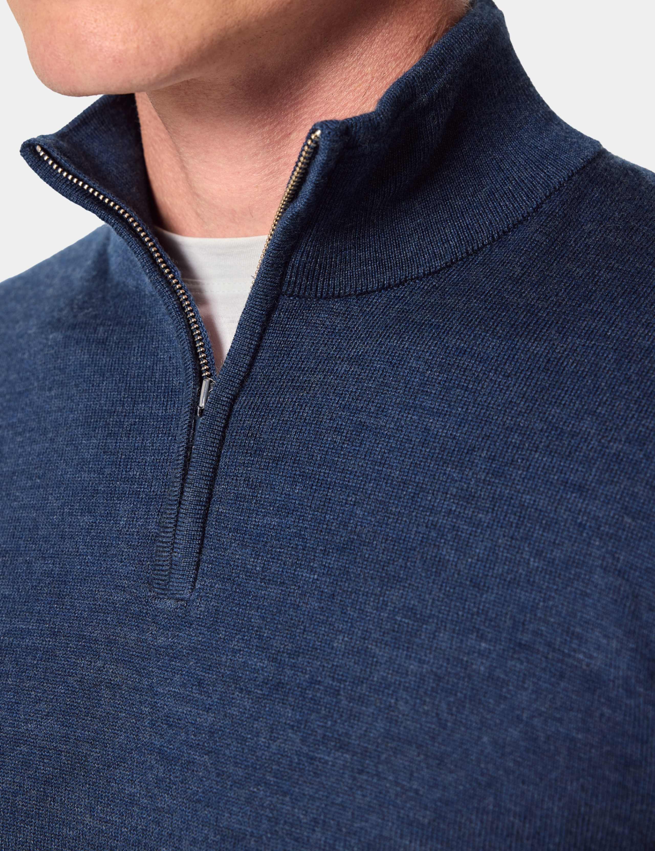 Pure Merino Wool Half Zip Jumper 4 of 6