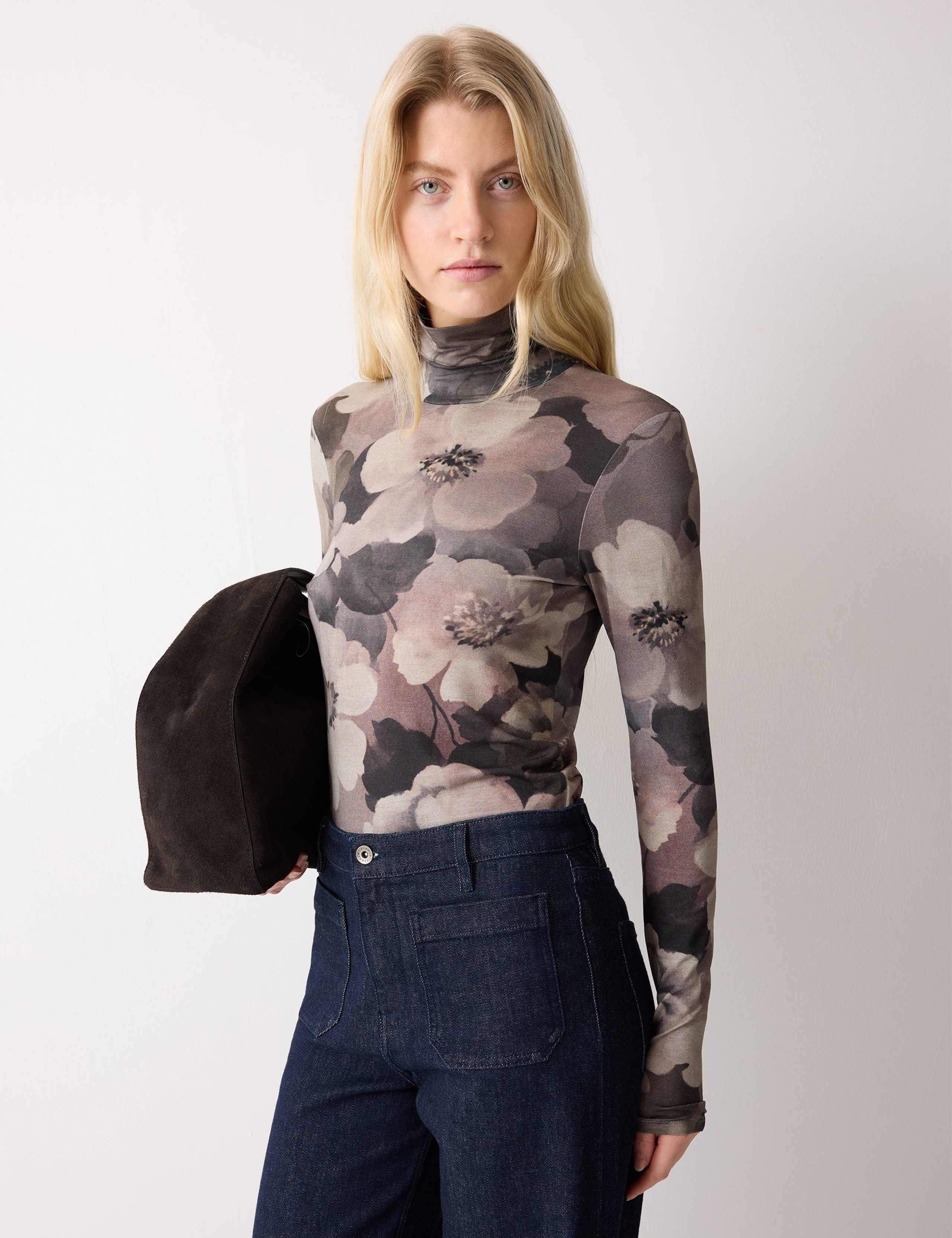 Floral Roll Neck Top 1 of 4