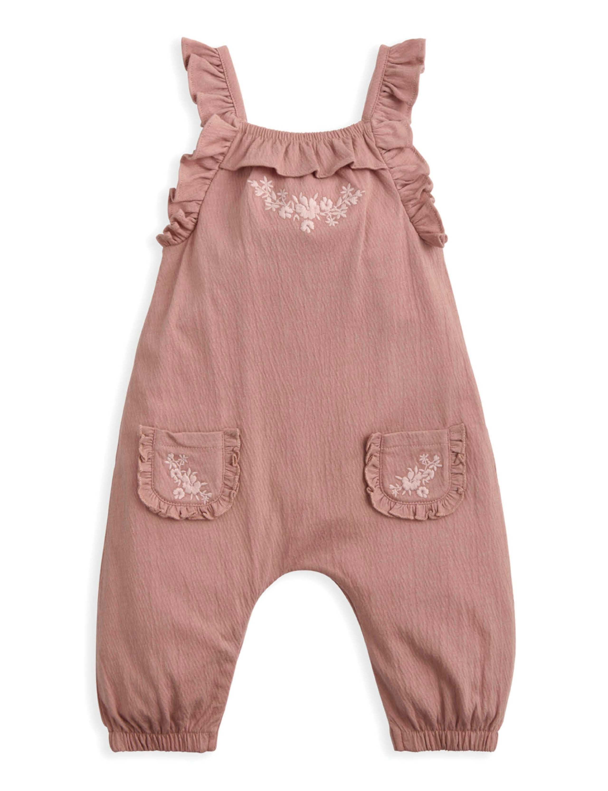 2pk Cotton Rich Floral Dungaree Outfit (0-12 Mths) 5 of 5