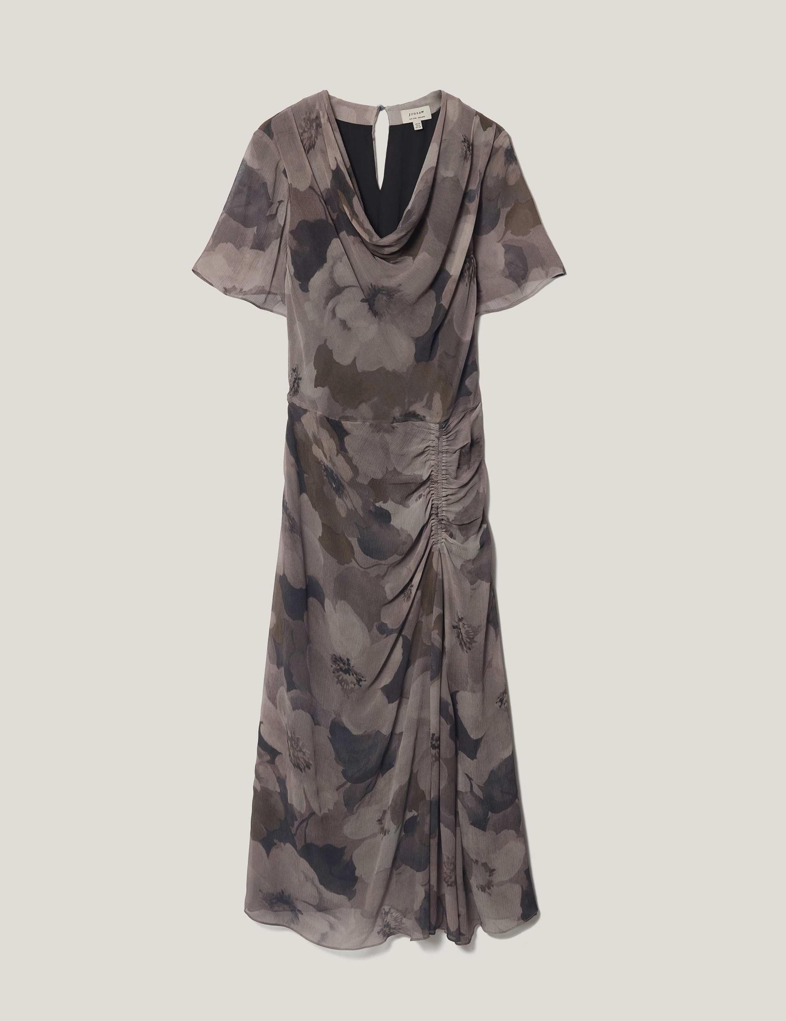 Floral Cowl Neck Midi Shift Dress 2 of 5