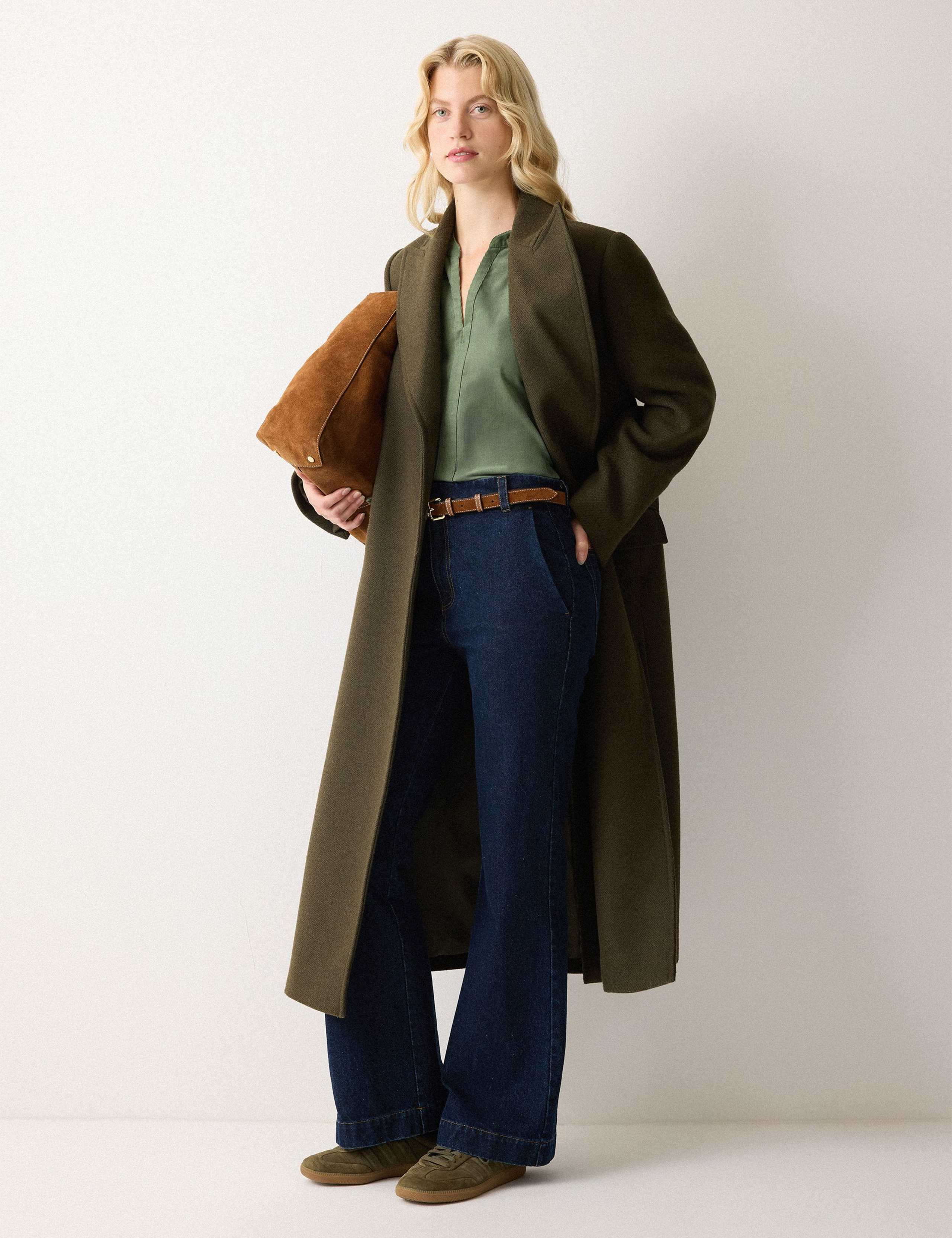 Cord V-Neck Shirred Detail Popover Blouse 3 of 4