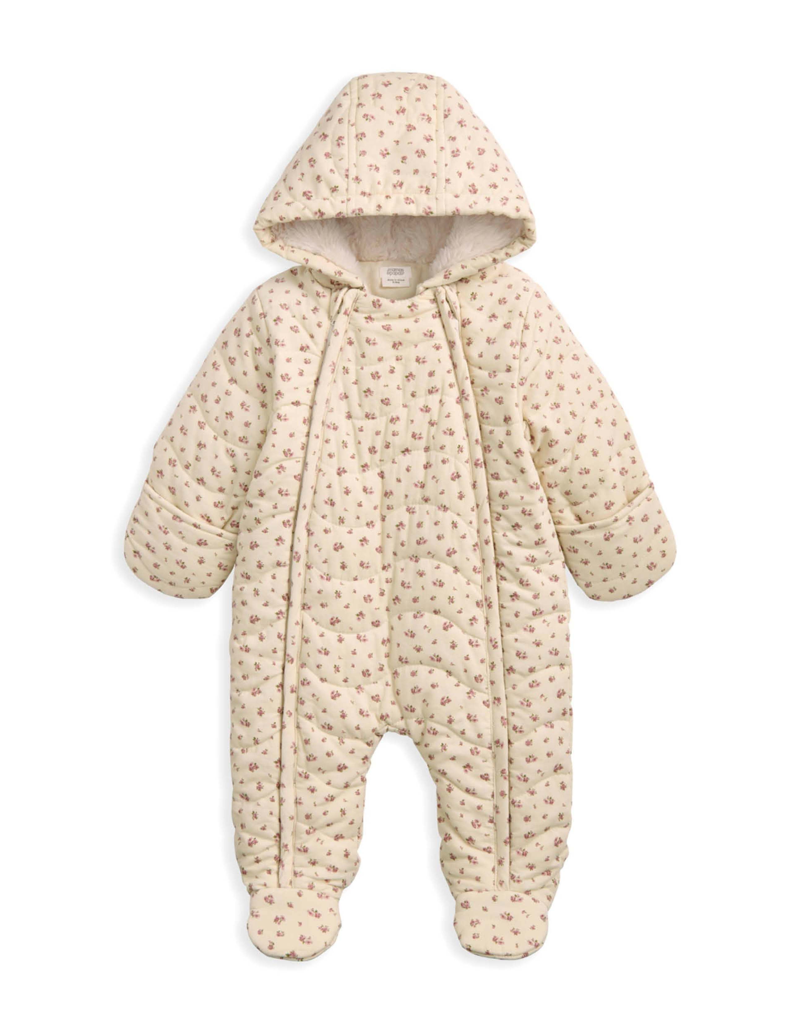 Ditsy Floral Quilted Pramsuit (0-12 Mths) 2 of 2