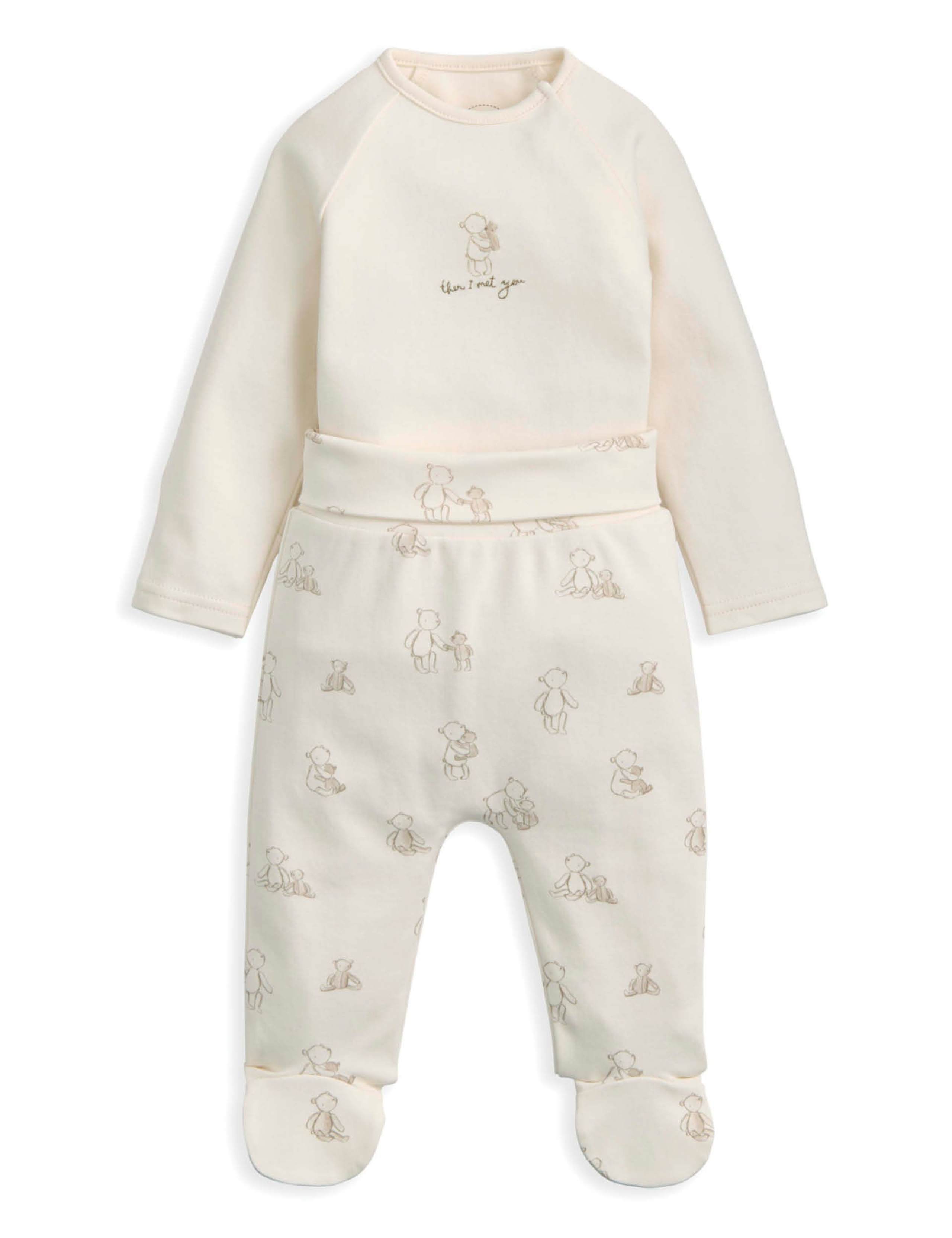 2pc Pure Cotton Bear Print Outfit (0-12 Mths) 2 of 4