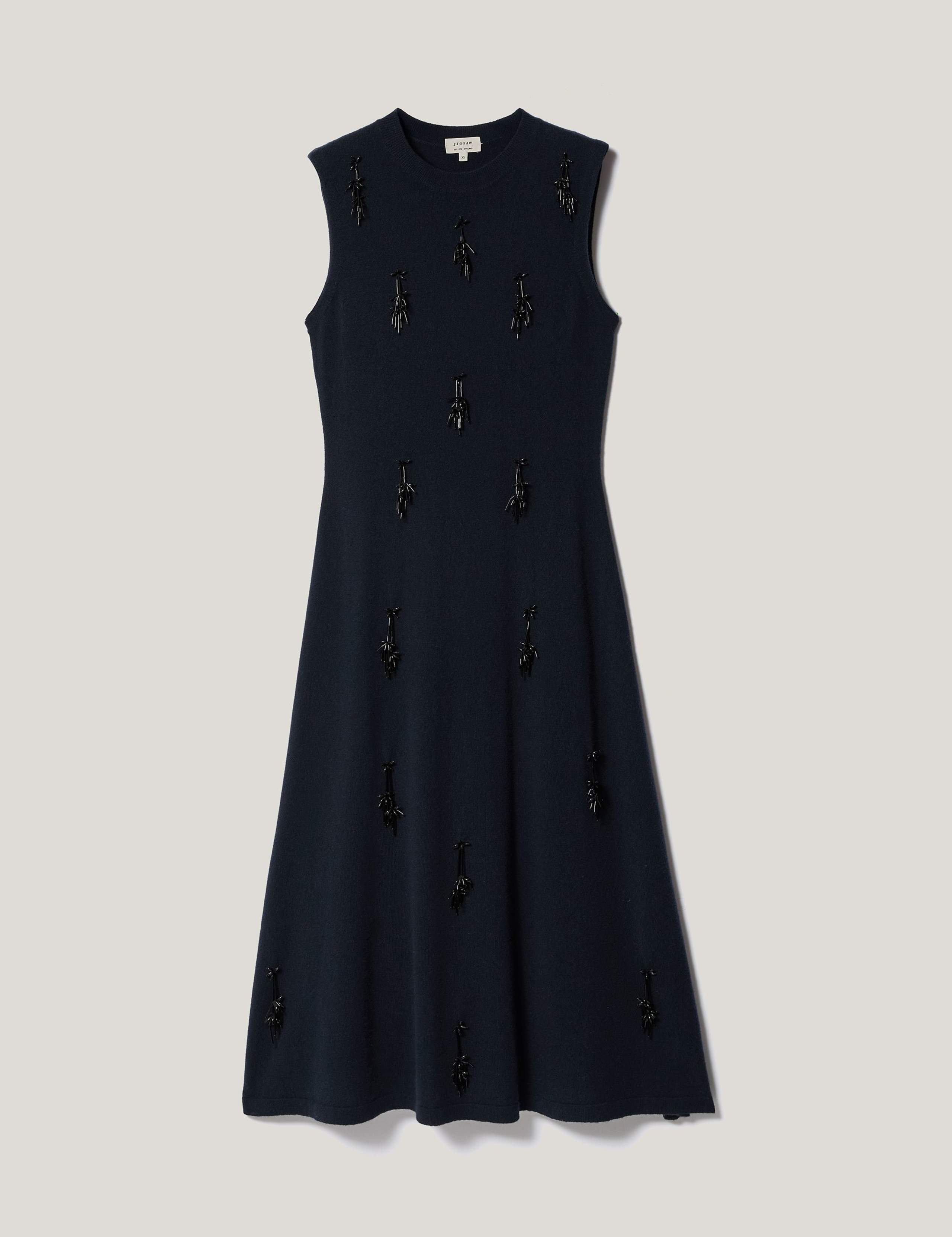 Pure Wool Embellished Knitted Midi Dress 2 of 5