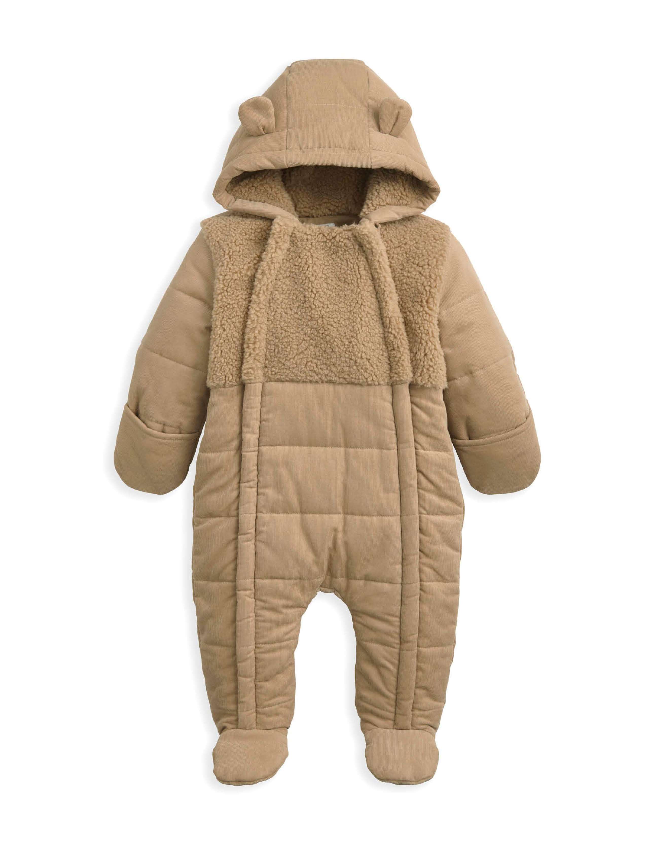 Cord and Borg Quilted Pramsuit (0-12 Mths) 2 of 2