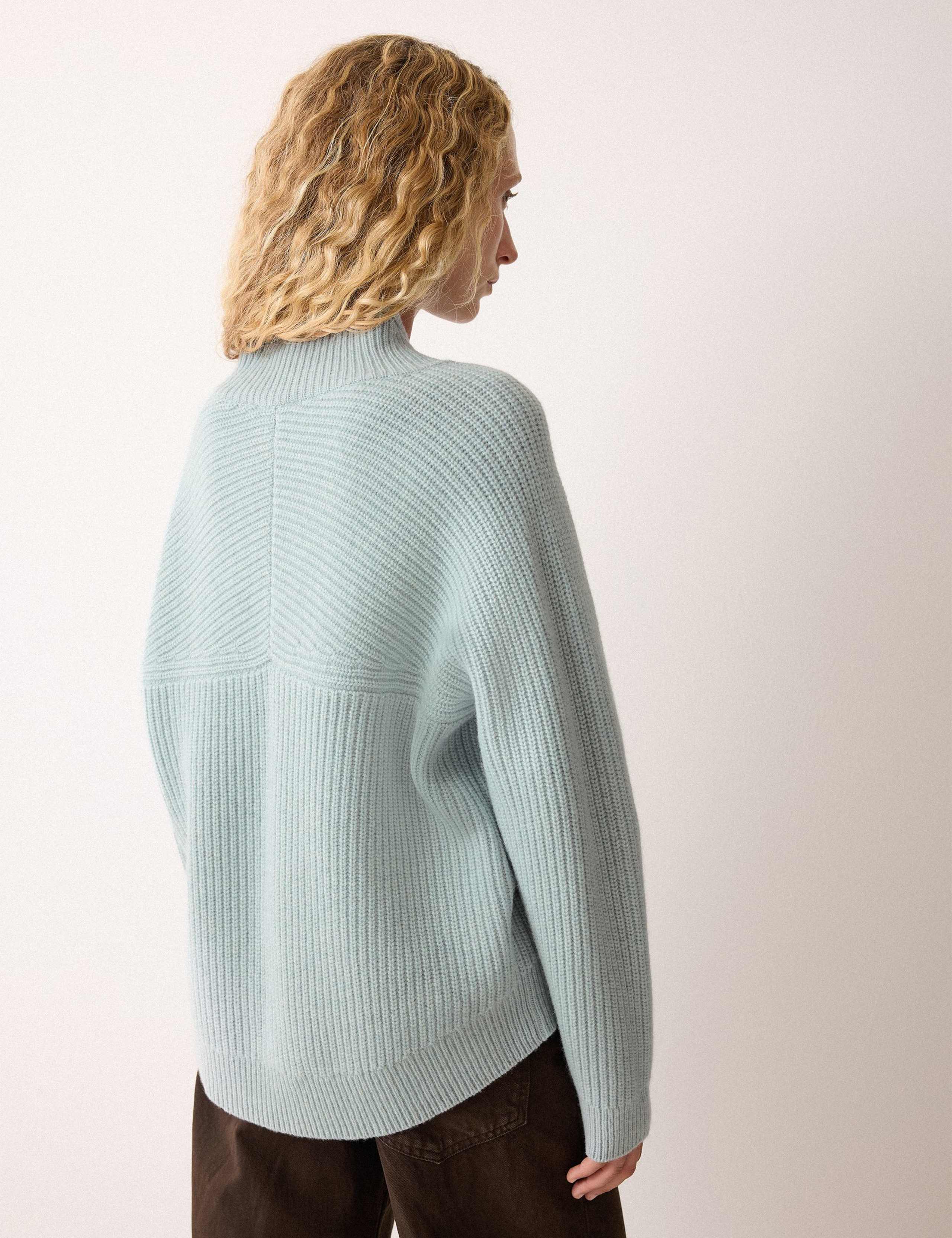 Pure Wool Ribbed V-Neck Cocoon Jumper 4 of 6