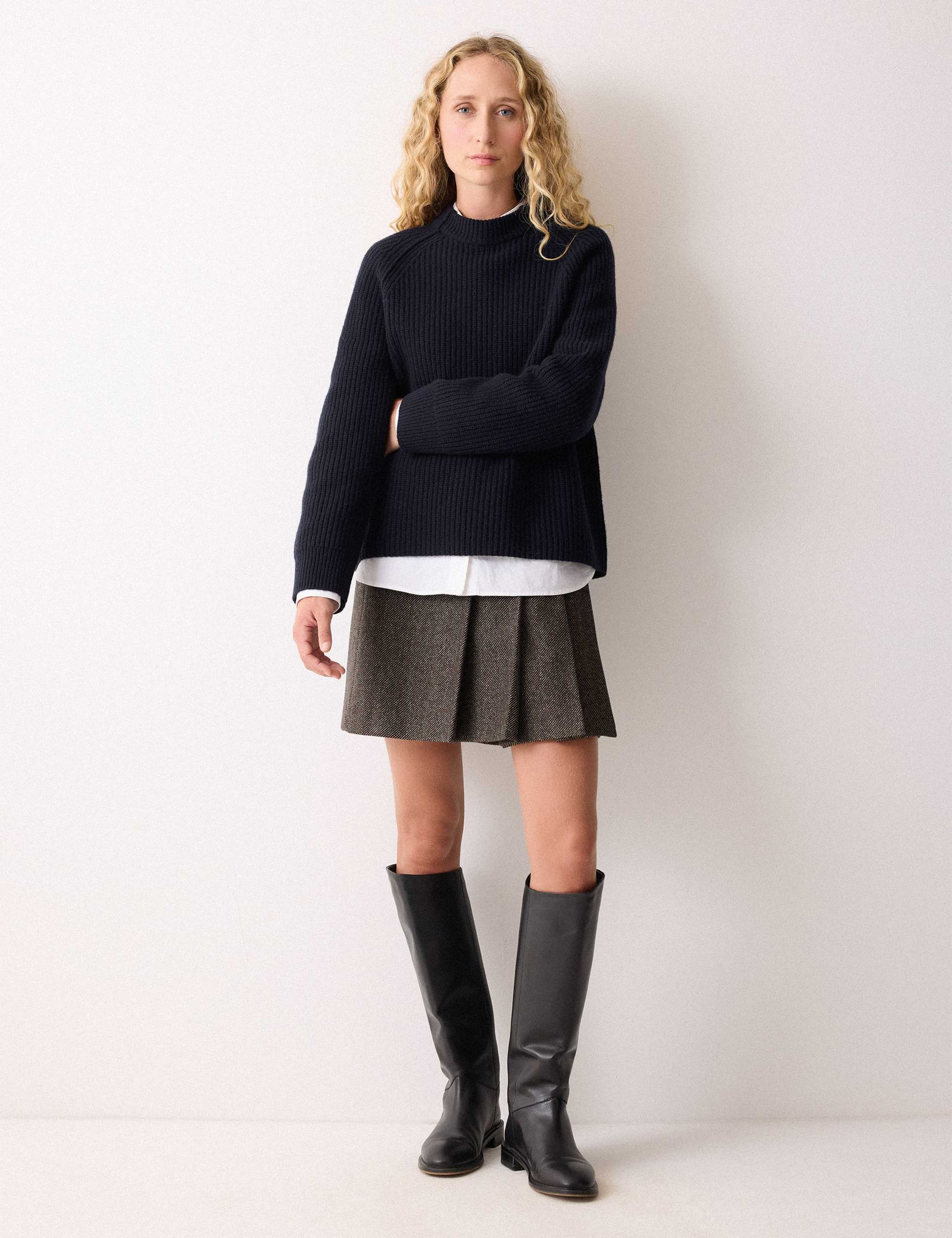 Pure Wool Ribbed Crew Neck Jumper 3 of 5