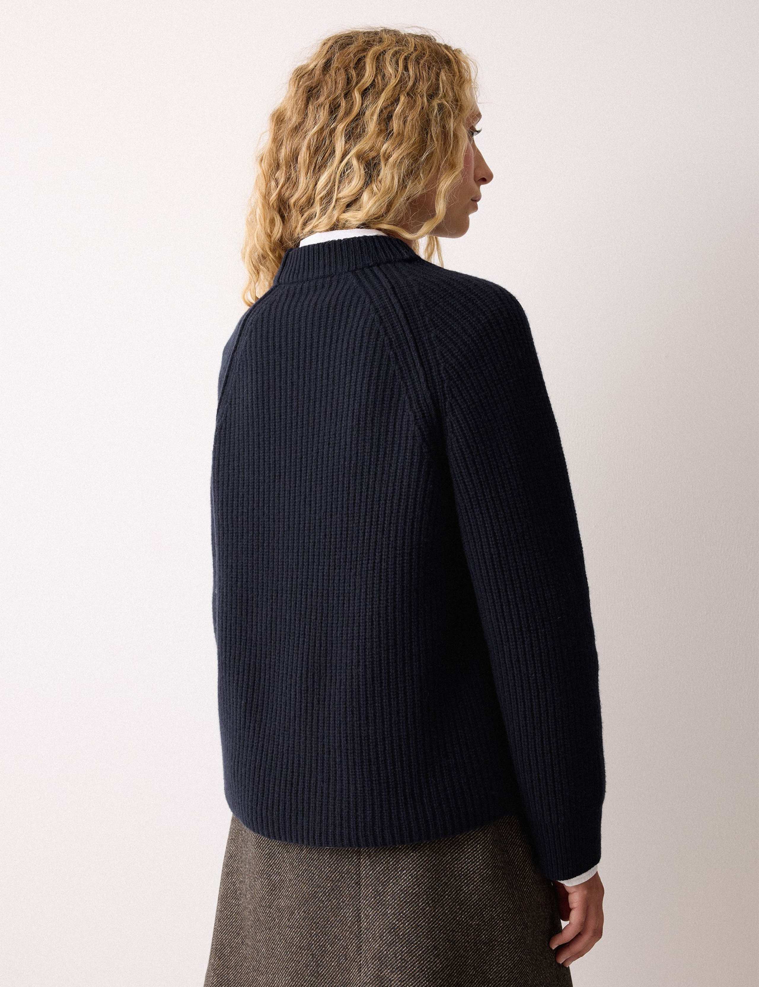 Pure Wool Ribbed Crew Neck Jumper 4 of 5