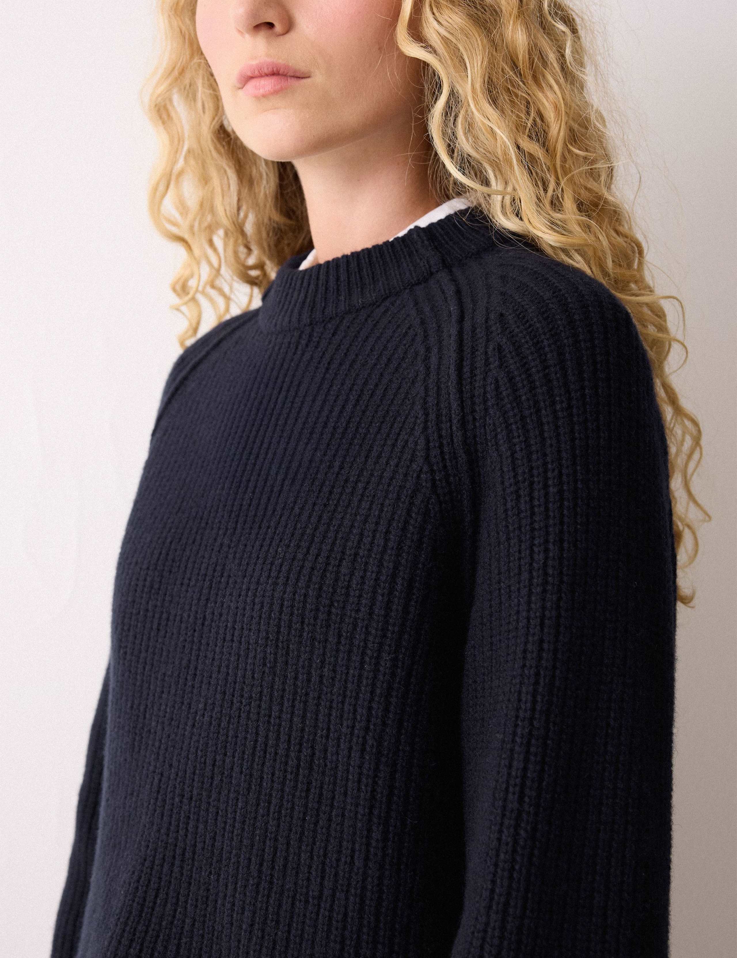 Pure Wool Ribbed Crew Neck Jumper 5 of 5