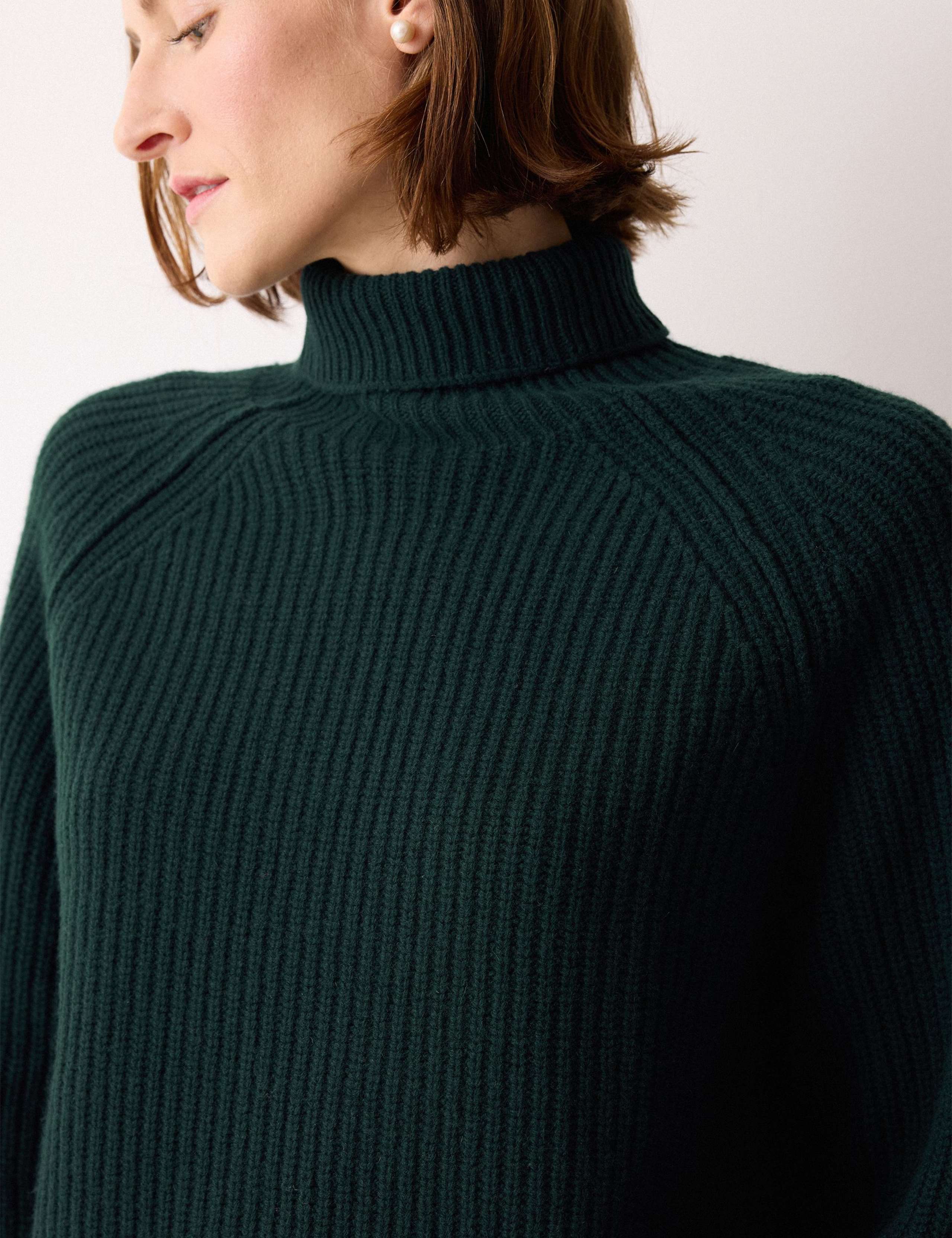 Pure Wool Ribbed Roll Neck Jumper 4 of 6