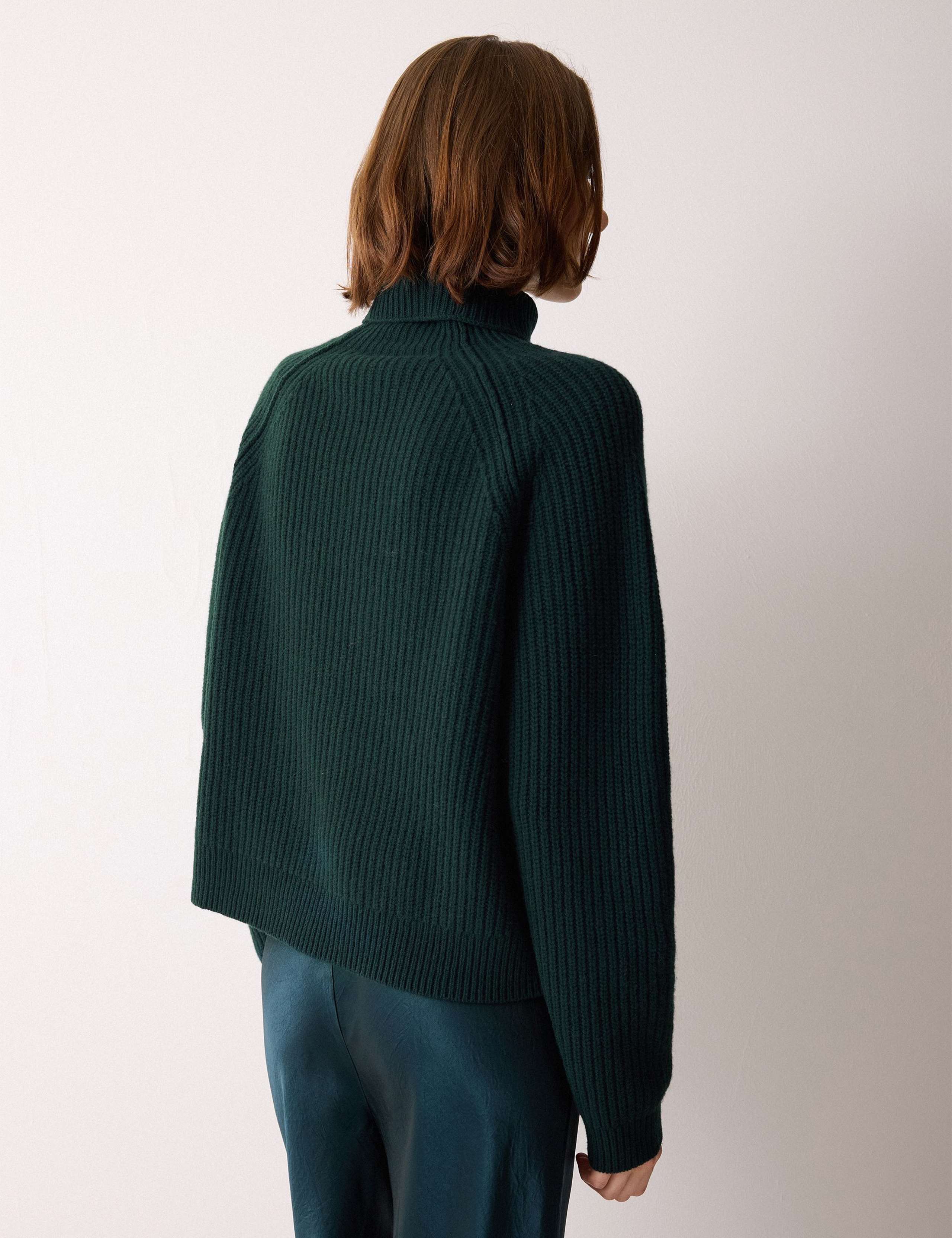 Pure Wool Ribbed Roll Neck Jumper 6 of 6