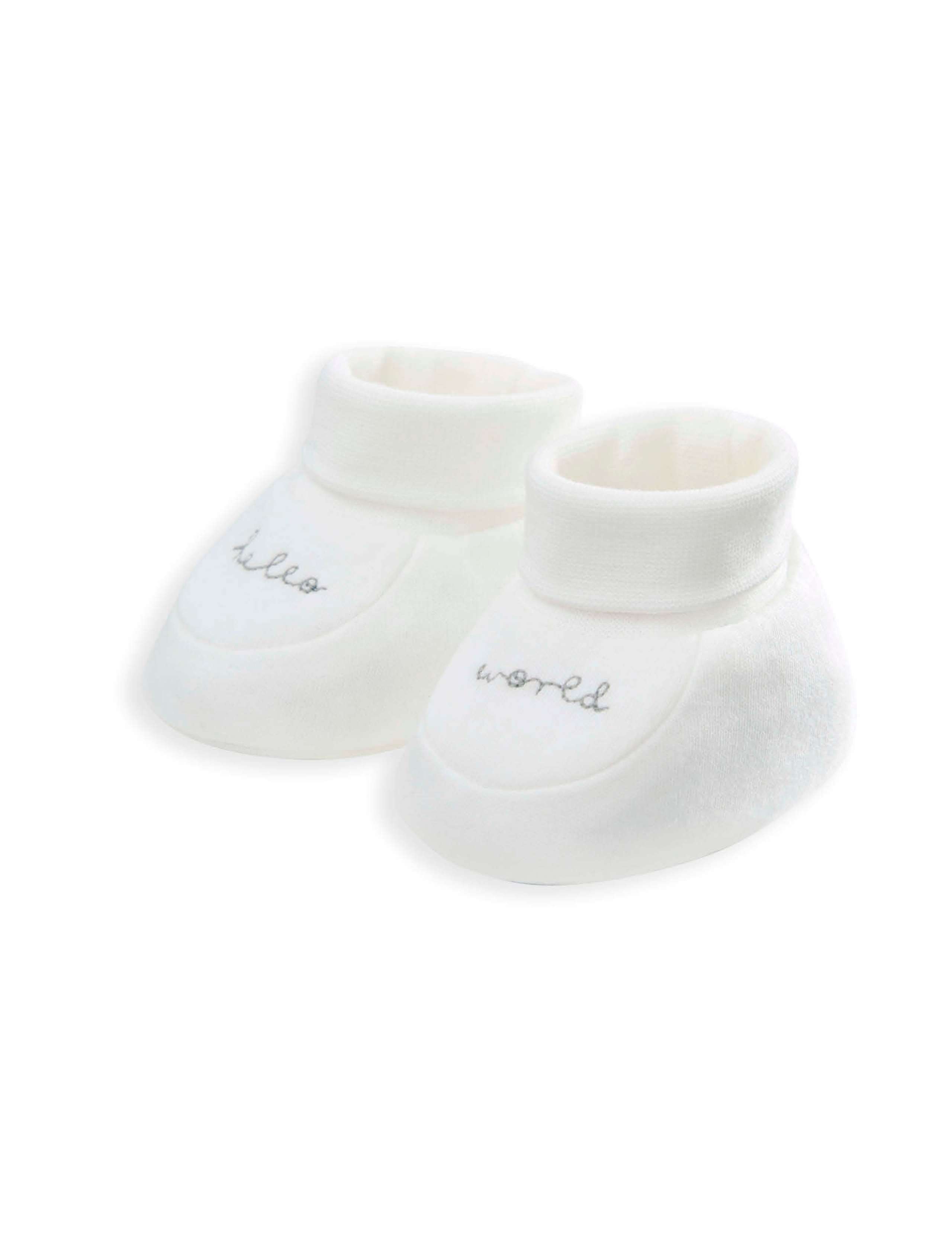 Hello World Hat and Booties Set (0-3 Mths) 5 of 5