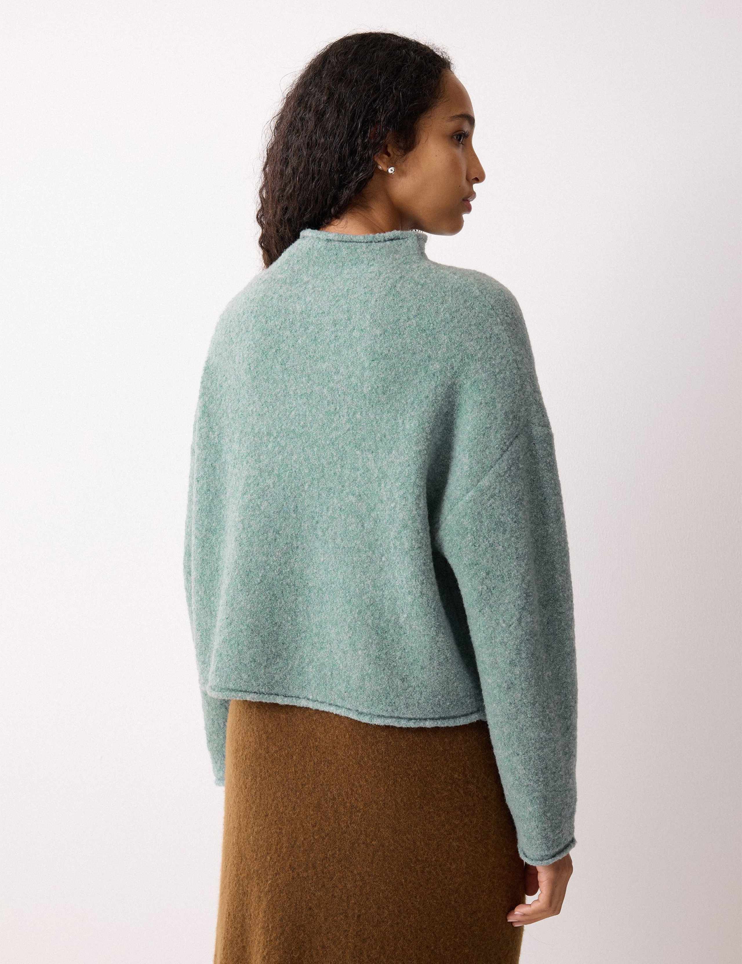 Wool Rich Textured High Neck Jumper 4 of 7
