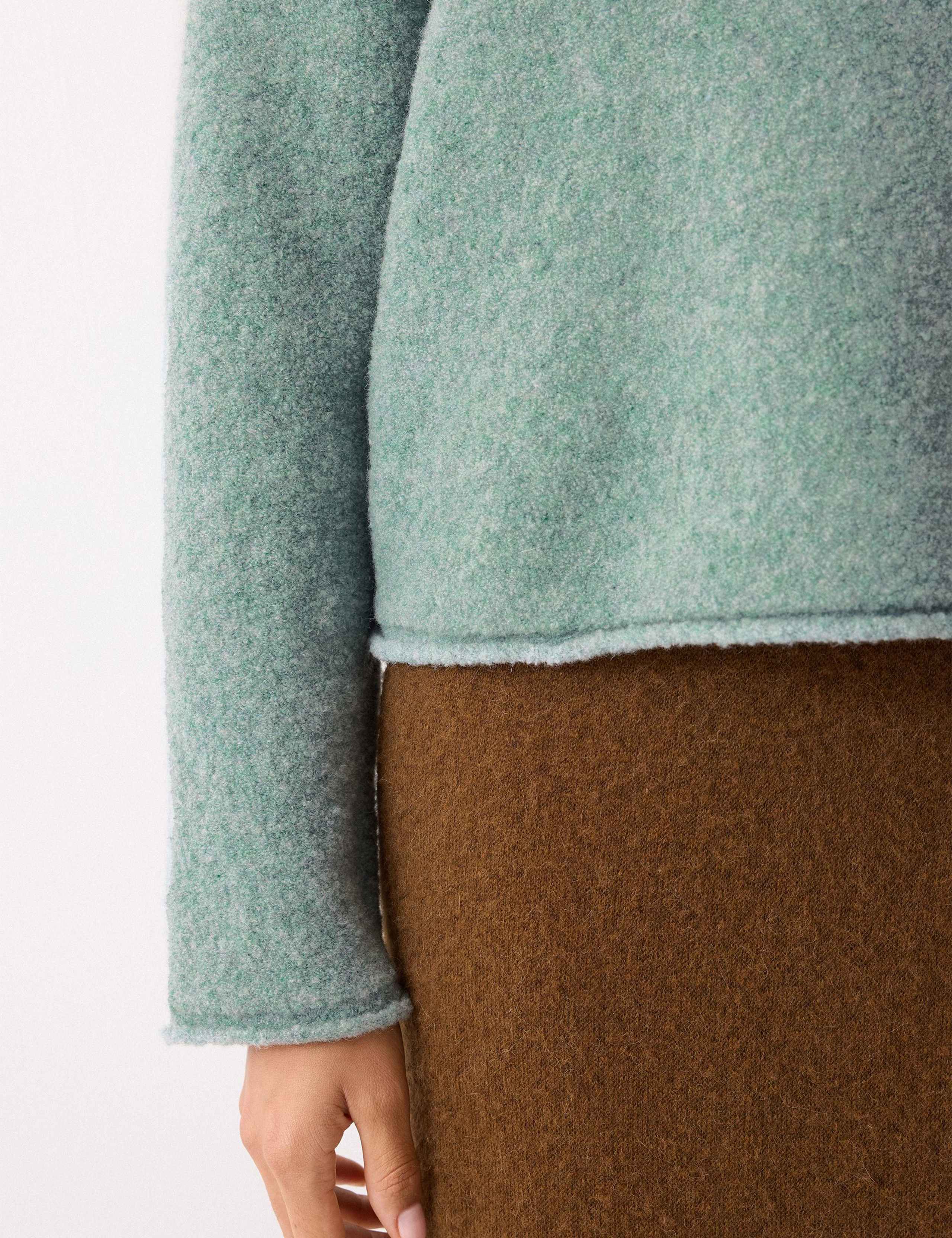 Wool Rich Textured High Neck Jumper 5 of 7