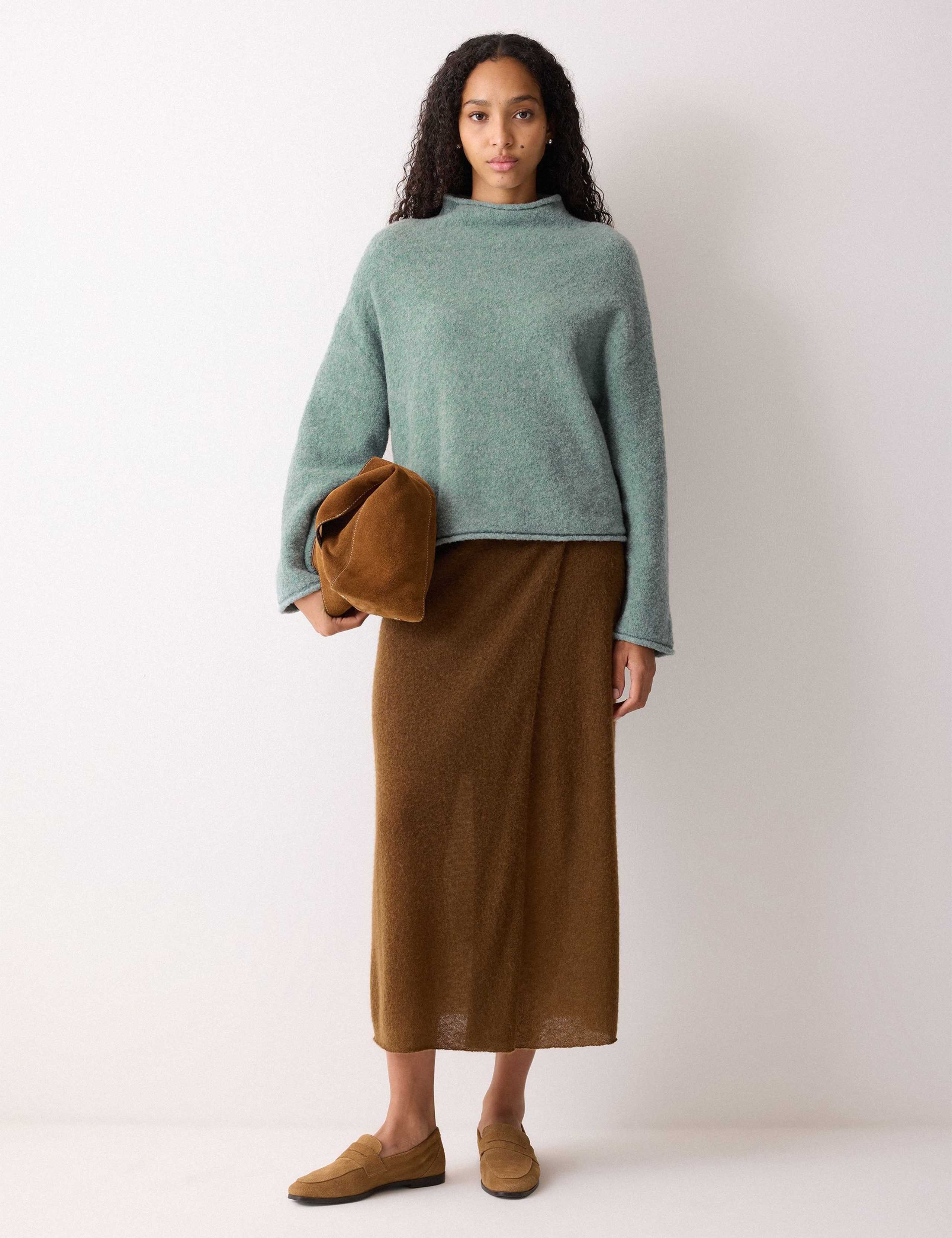 Wool Rich Textured High Neck Jumper 7 of 7