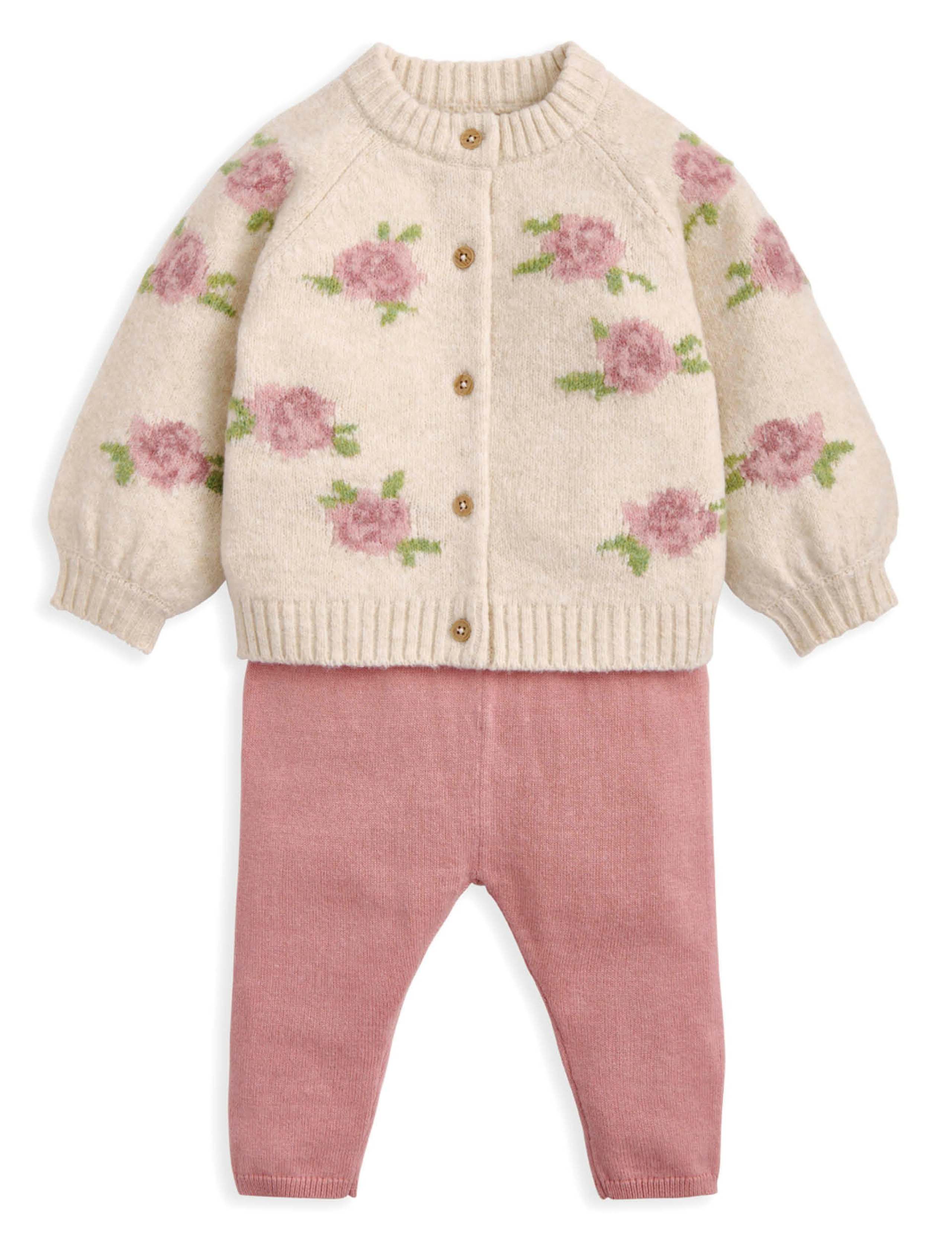 2pc Knitted Cardigan & Leggings Set (0-12 Mths) 4 of 9