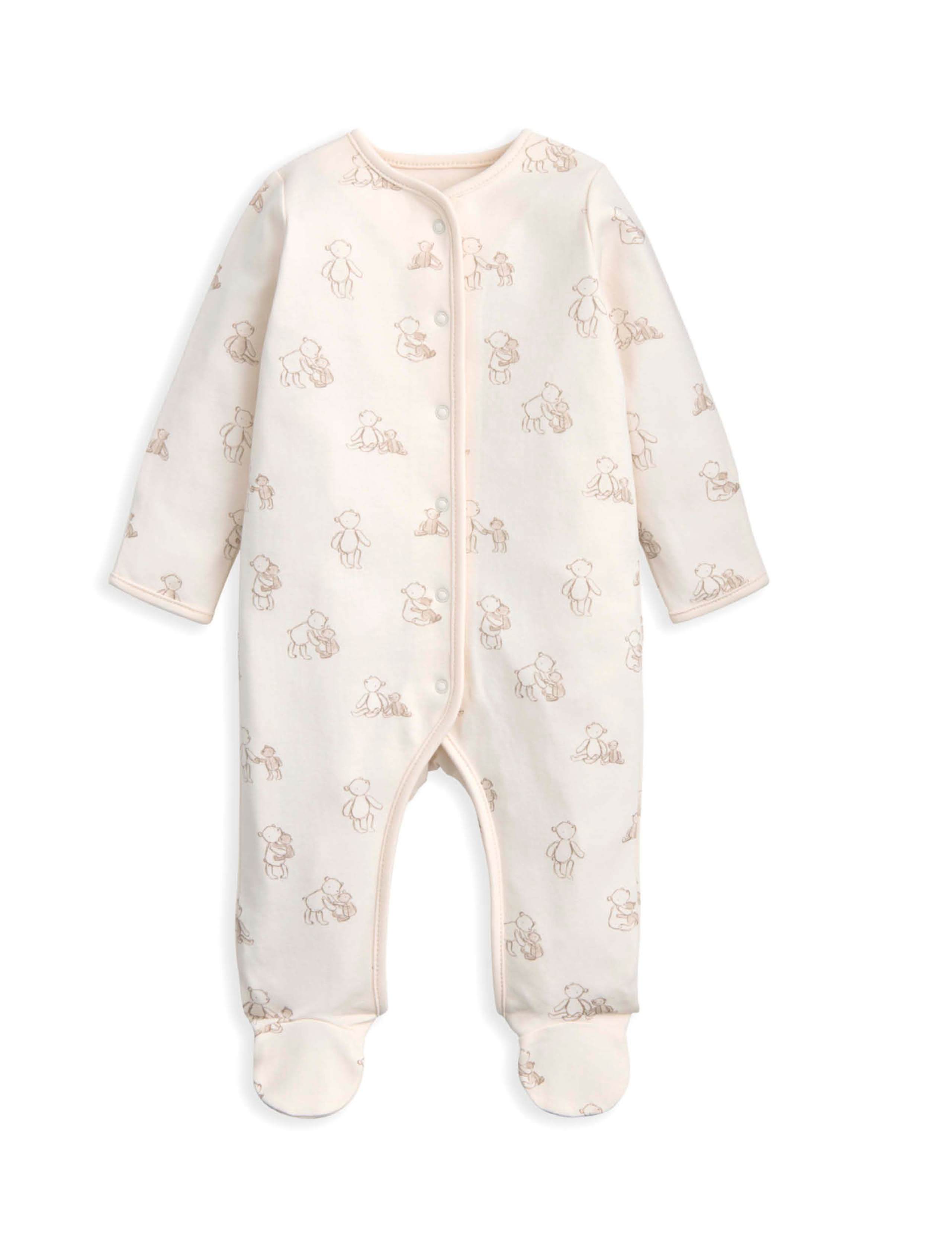 4pc Teddy Bear Bodysuit and Hat Set (0-9 Mths) 4 of 6