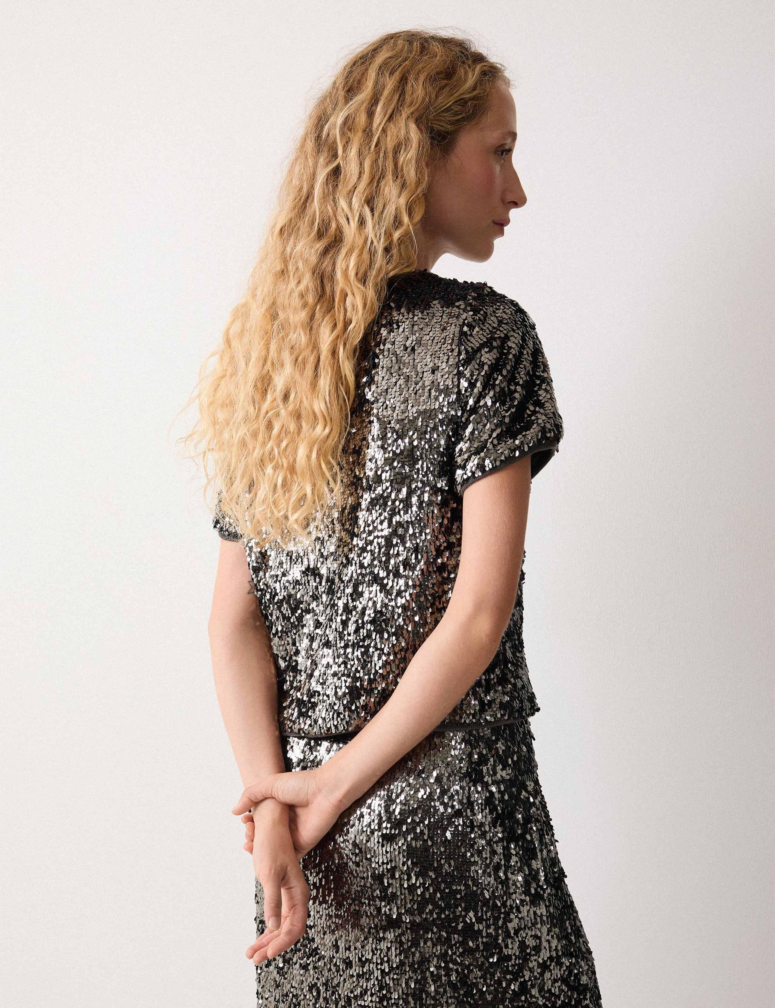 Jersey Metallic Sequin T-Shirt 2 of 4