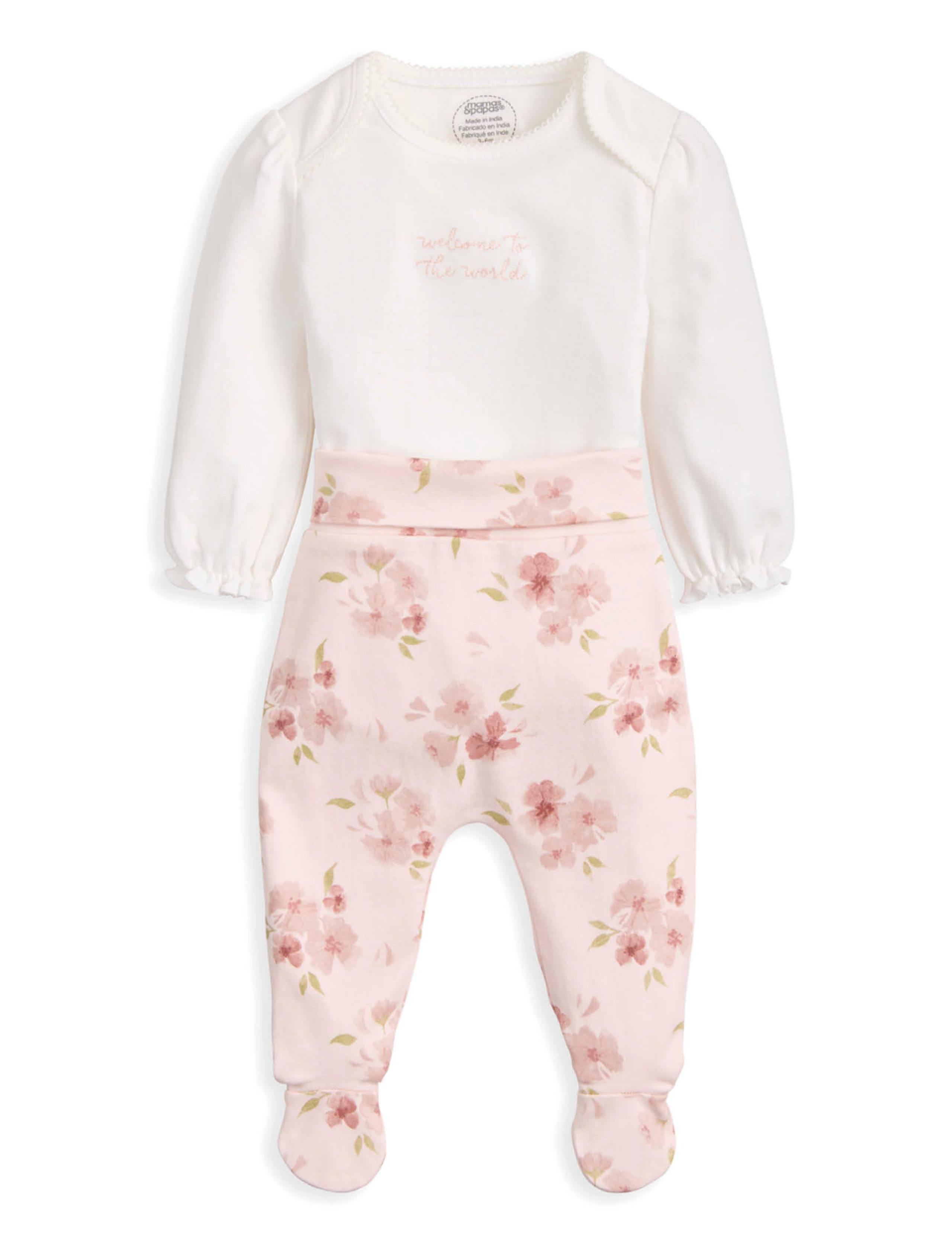 2pc Pure Cotton Bodysuit & Leggings Set (0-12 Mths) 2 of 4