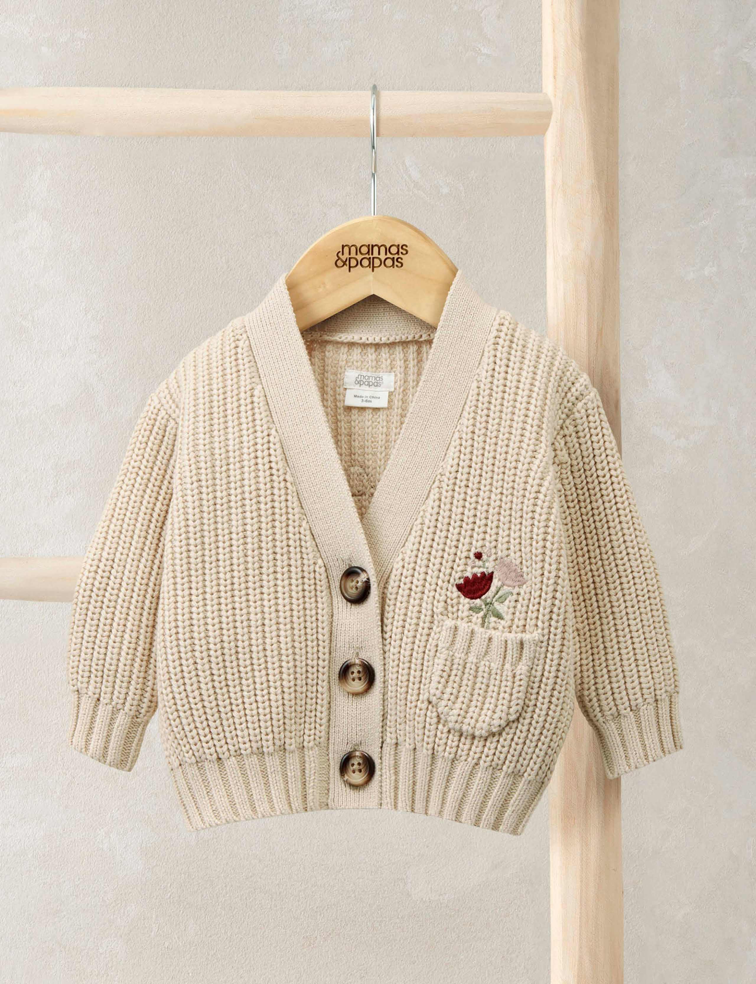 Pure Cotton Knitted Cardigan (0-3 Yrs) 1 of 10